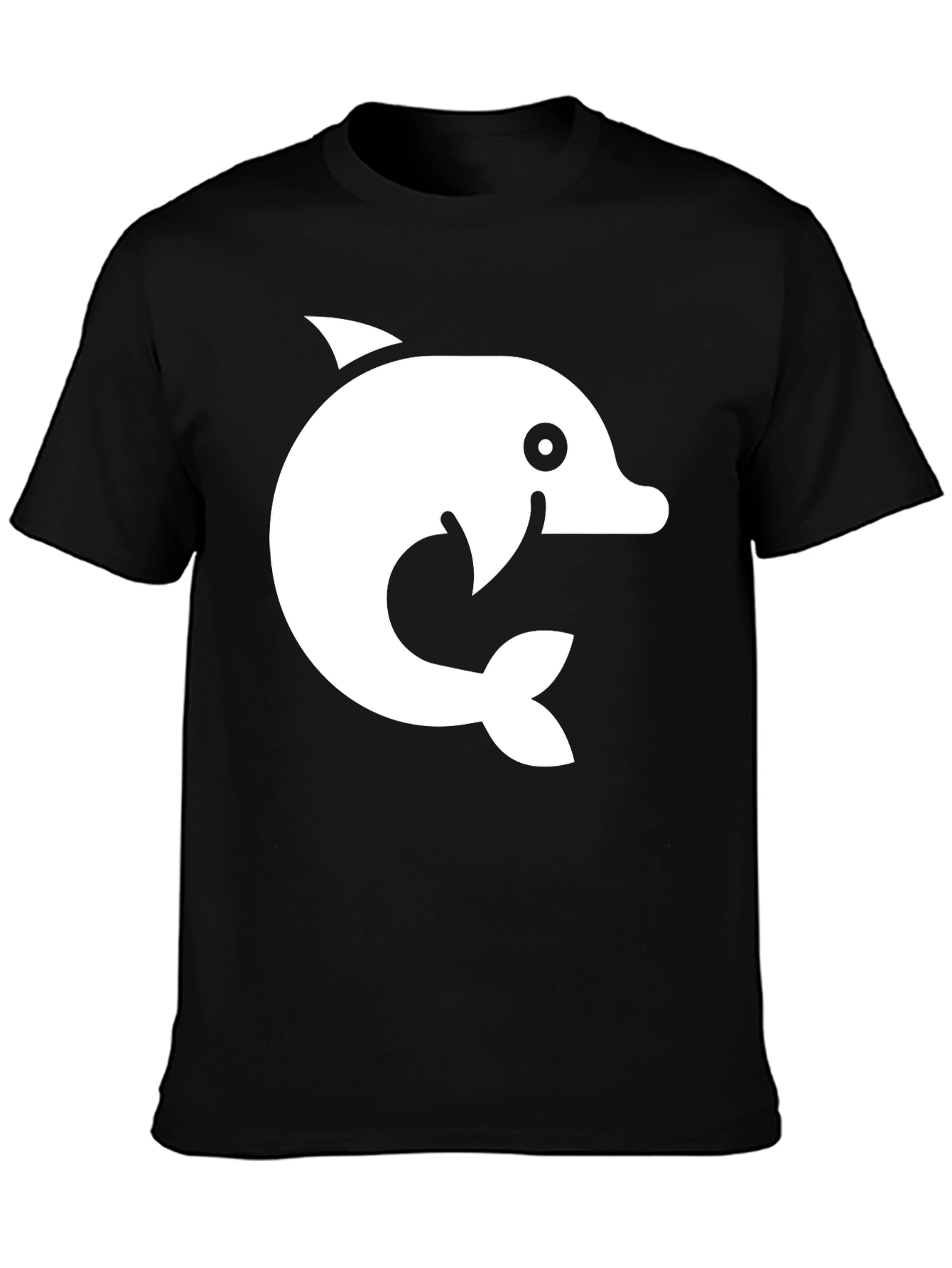 Dolphin Graphic Tee - Black Cotton Blend