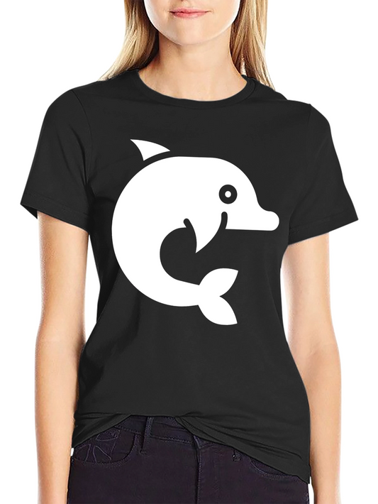 Dolphin Graphic Tee - Black Cotton Blend