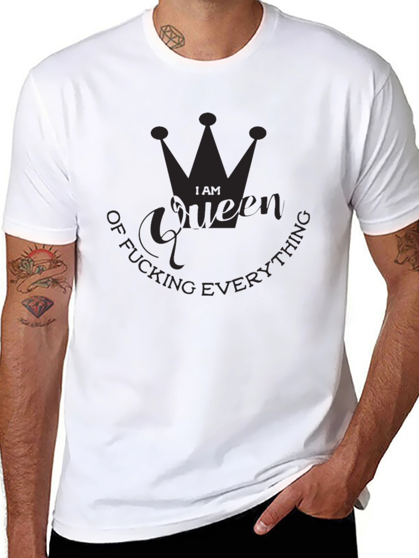 I Am Queen of Fucking Everything Black T-Shirt