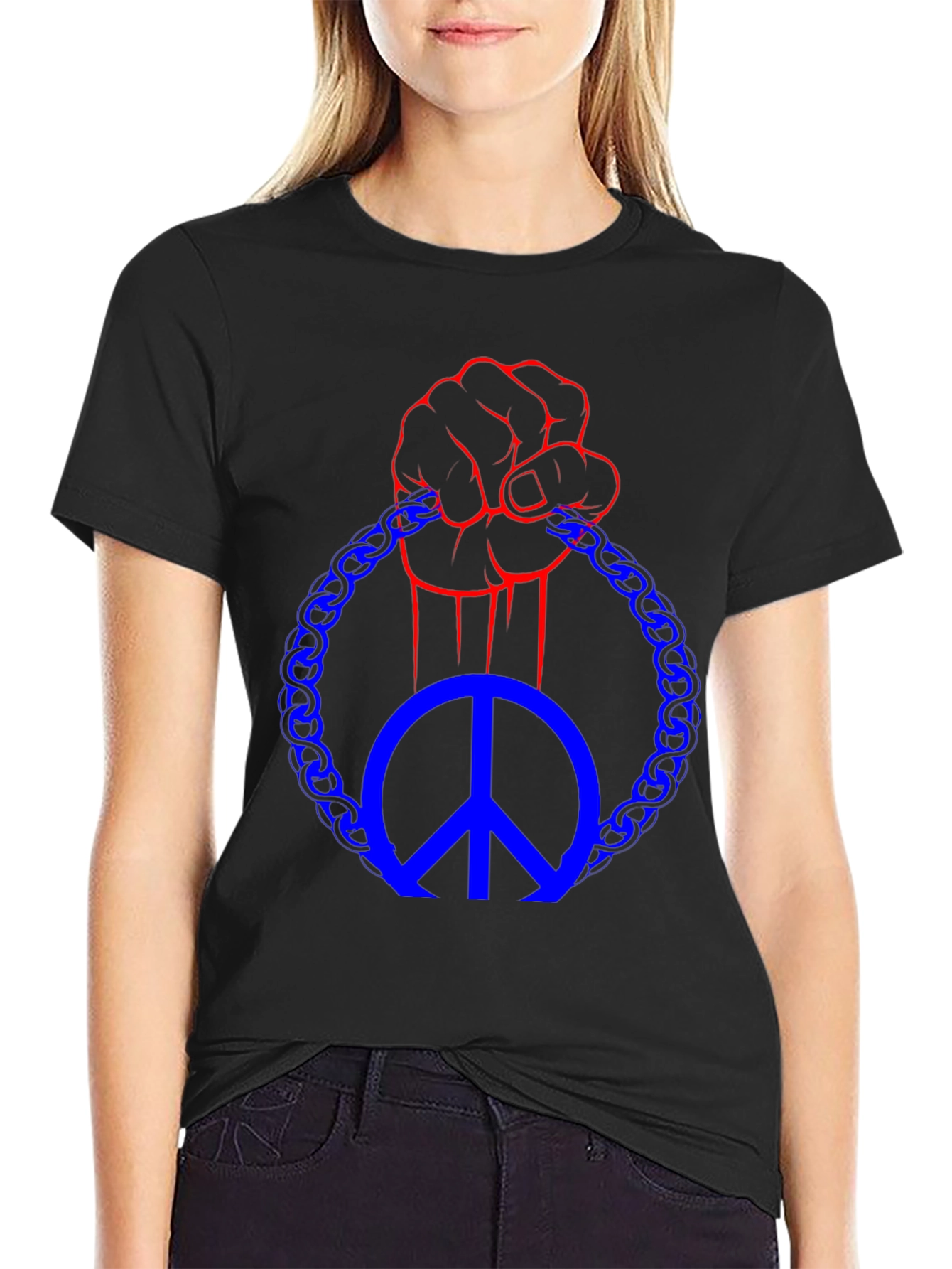 Peace Fist Graphic Tee - Black