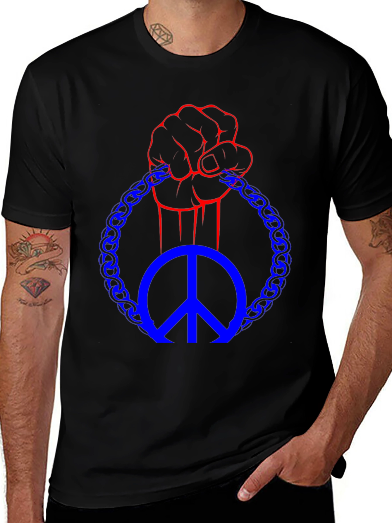 Peace Fist Graphic Tee - Black