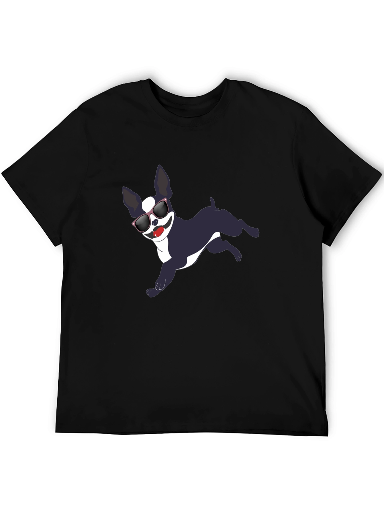 Cool Dog Graphic Tee - Black Cotton T-Shirt