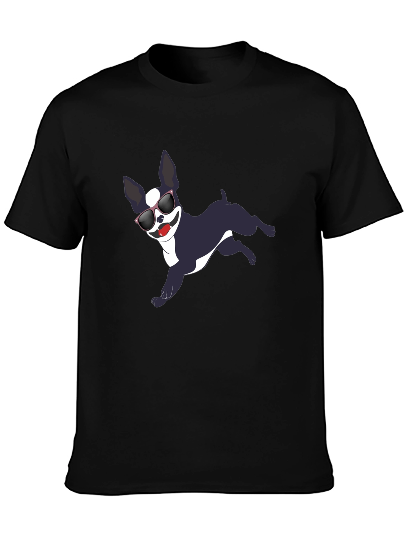 Cool Dog Graphic Tee - Black Cotton T-Shirt