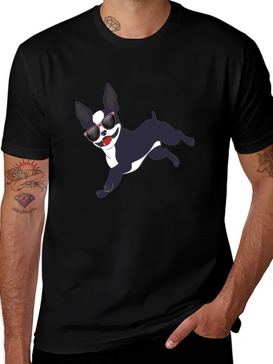 Cool Dog Graphic Tee - Black Cotton T-Shirt