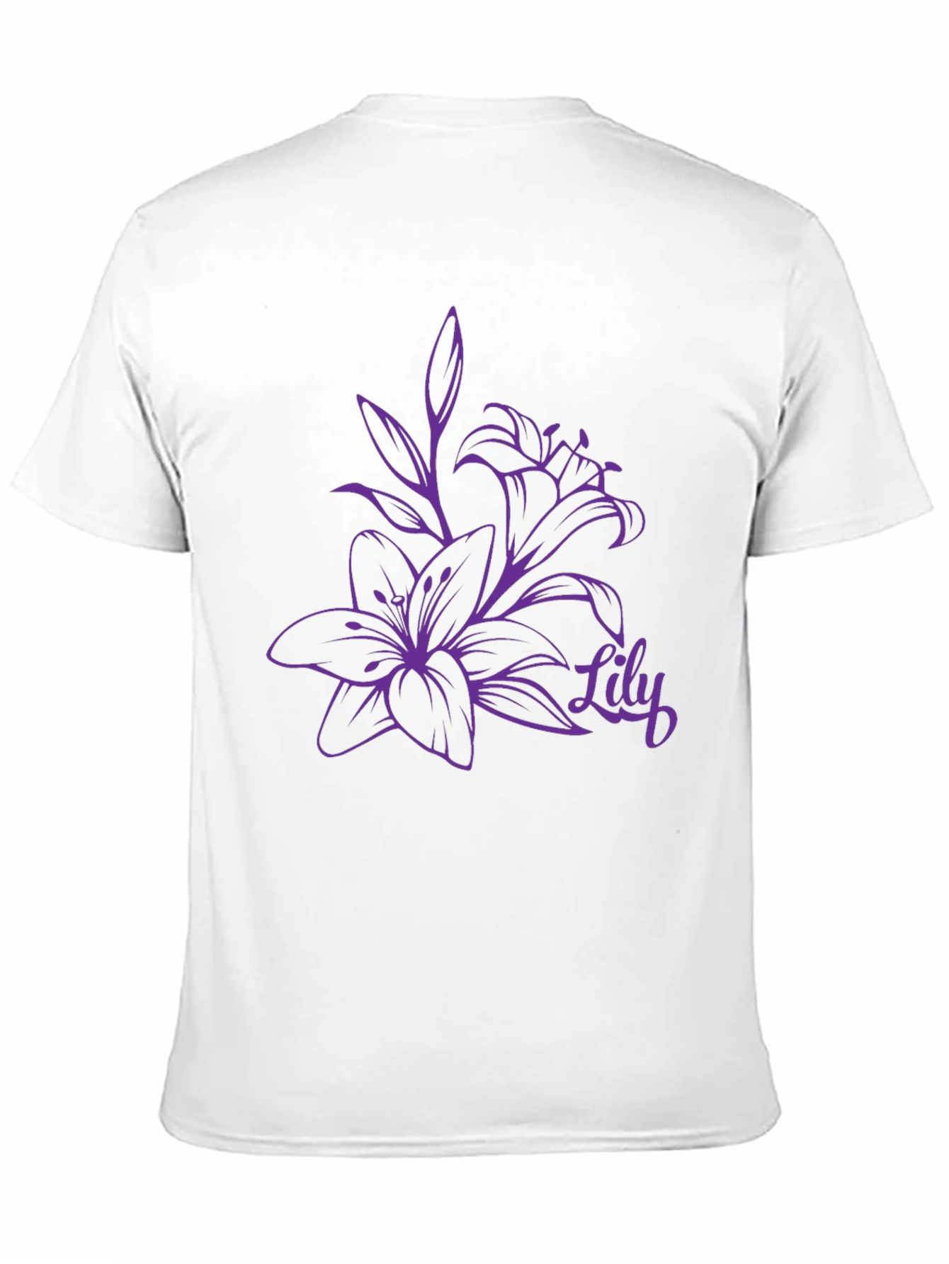 Lily Flower Graphic Black T-Shirt
