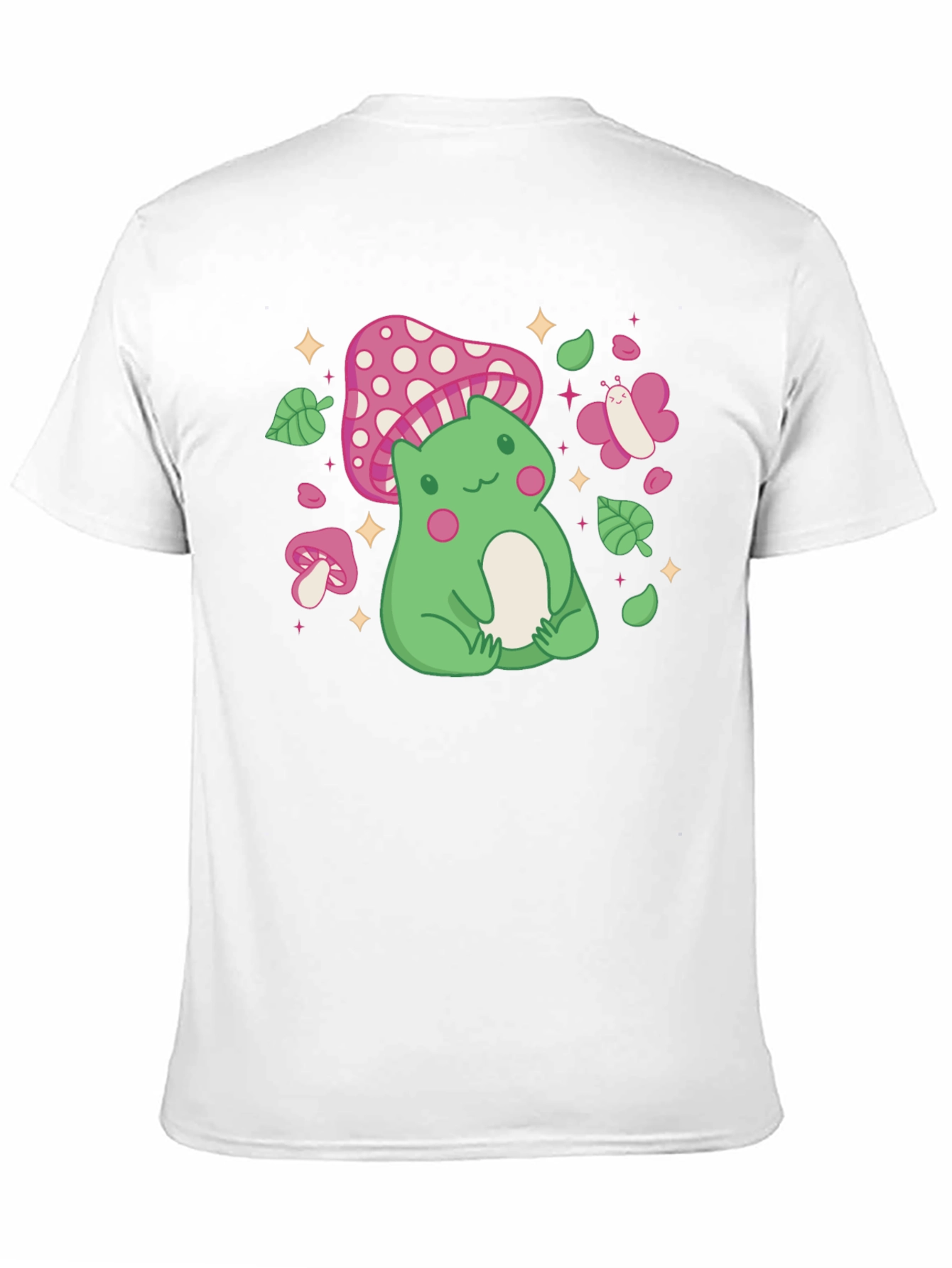 Cute Frog & Mushroom Graphic Tee - Whimsical Style