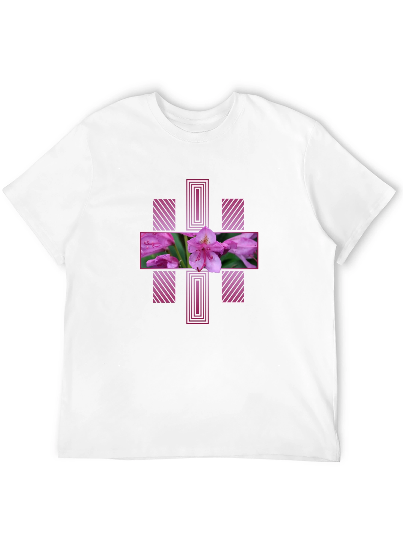 Floral Cross Graphic Tee - Stylish Mens T-Shirt