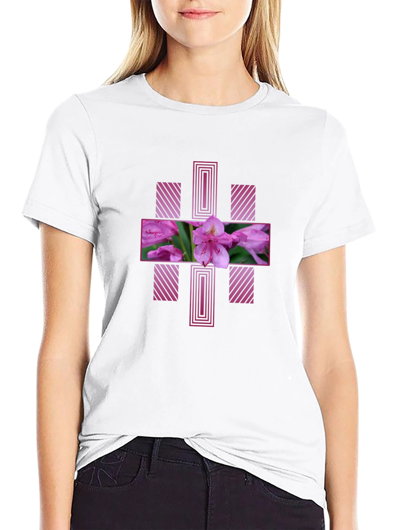 Floral Cross Graphic Tee - Stylish Mens T-Shirt