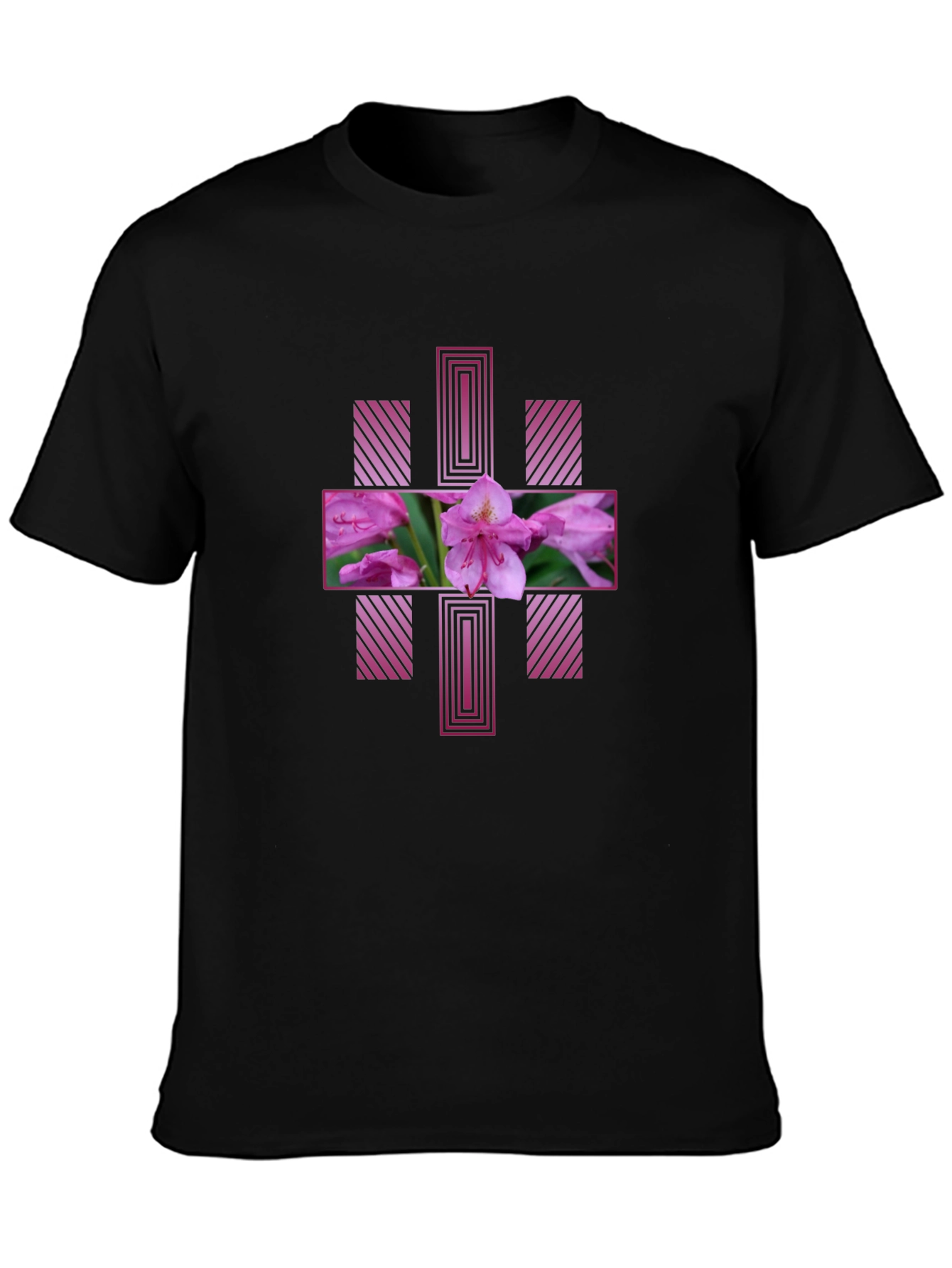 Floral Cross Graphic Tee - Stylish Mens T-Shirt