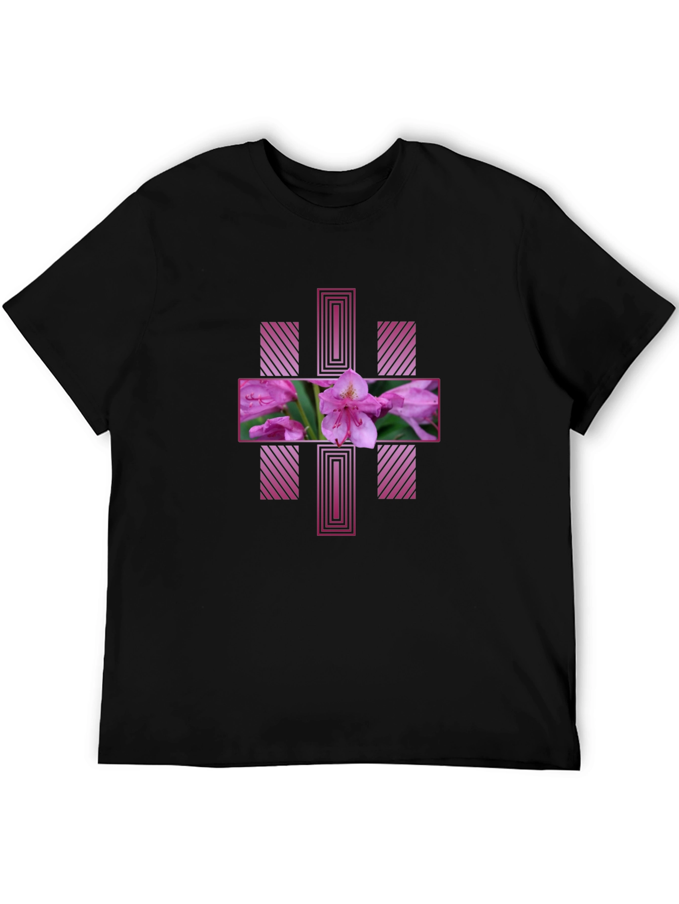 Floral Cross Graphic Tee - Stylish Mens T-Shirt