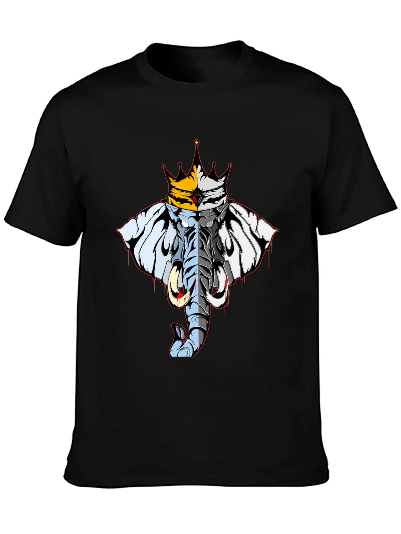 Elephant King Graphic Tee - Black Cotton Blend