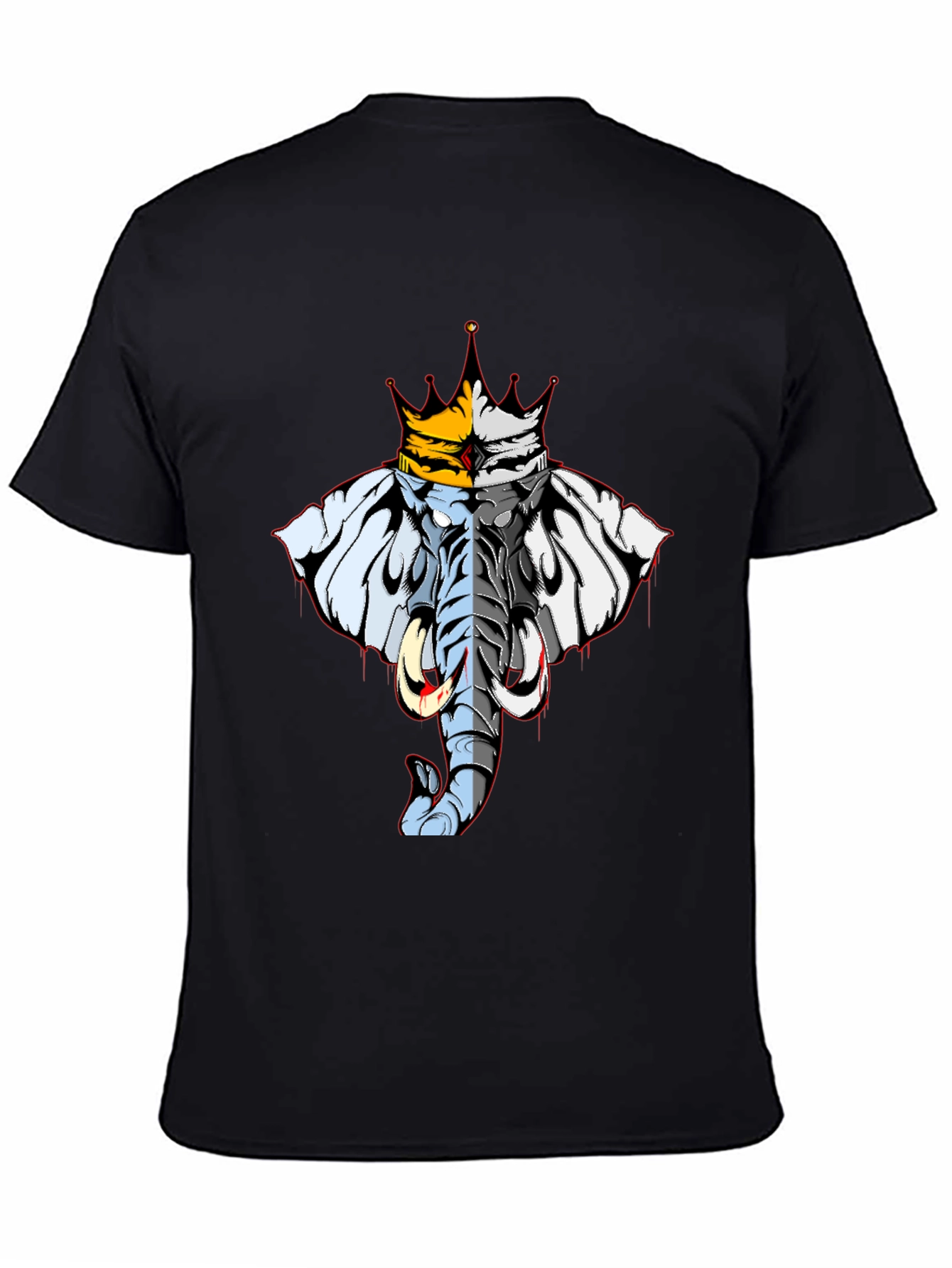 Elephant King Graphic Tee - Black Cotton Blend