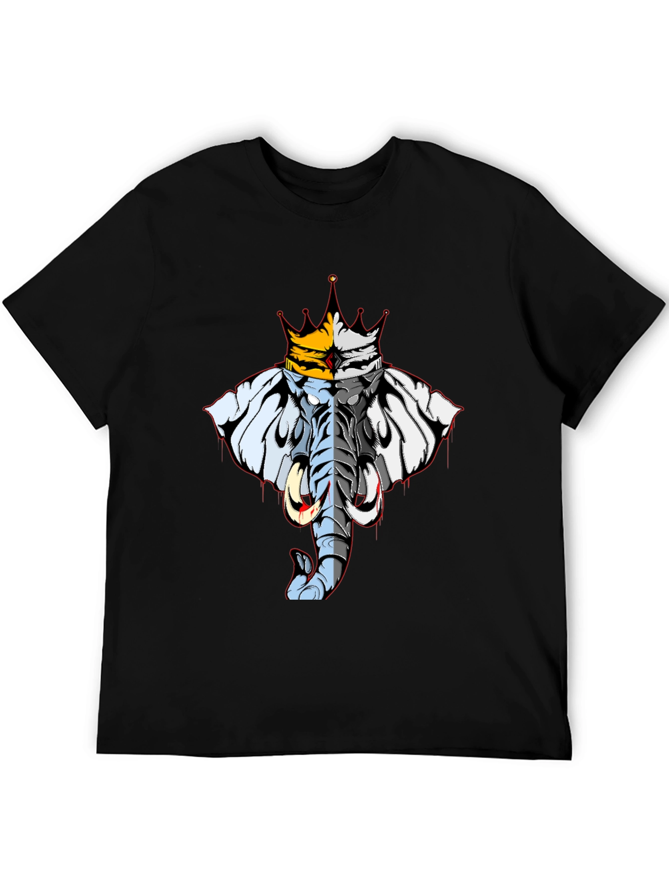 Elephant King Graphic Tee - Black Cotton Blend