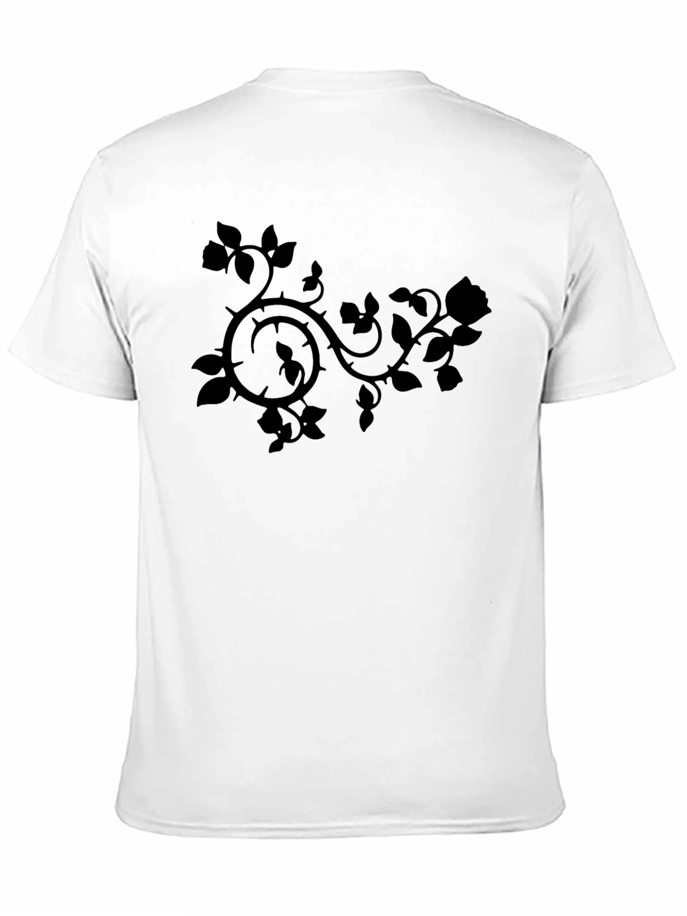 Rose Vine Graphic T-Shirt - Black