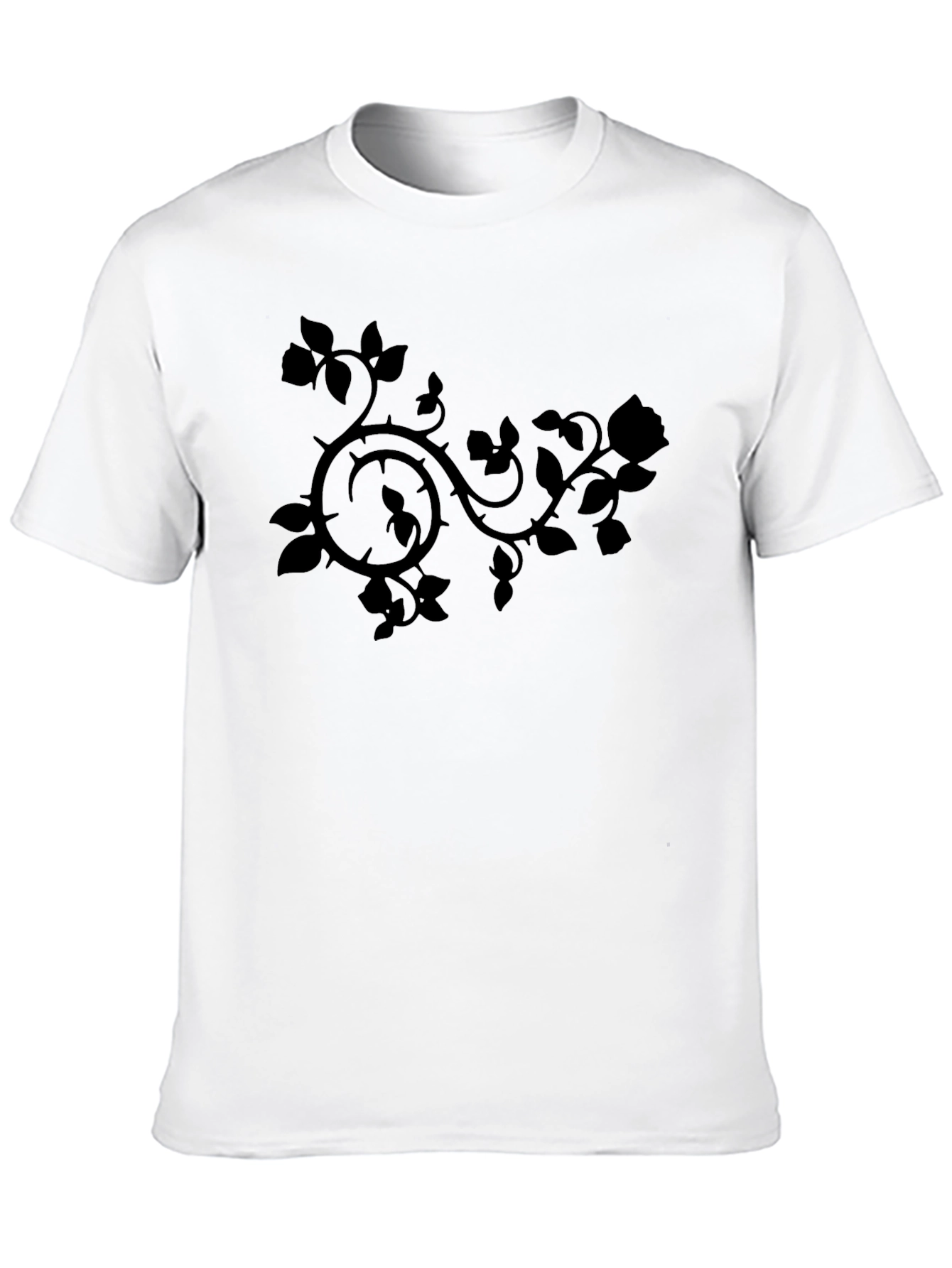 Rose Vine Graphic T-Shirt - Black
