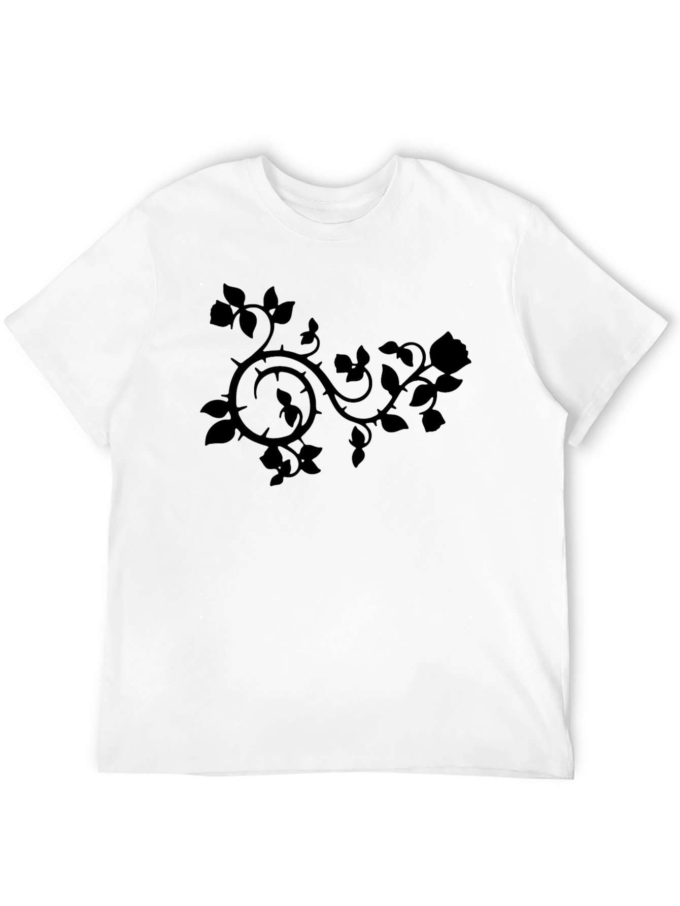 Rose Vine Graphic T-Shirt - Black