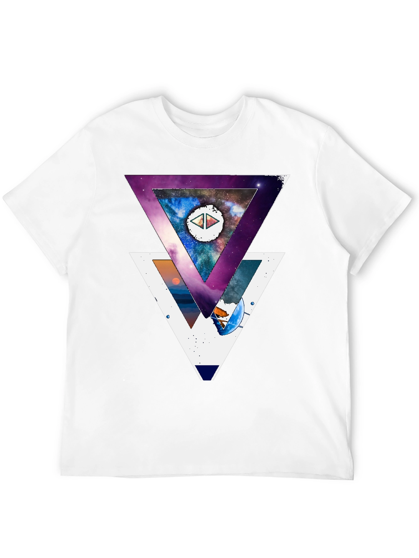 Geometric Galaxy T-Shirt - Modern Abstract Design