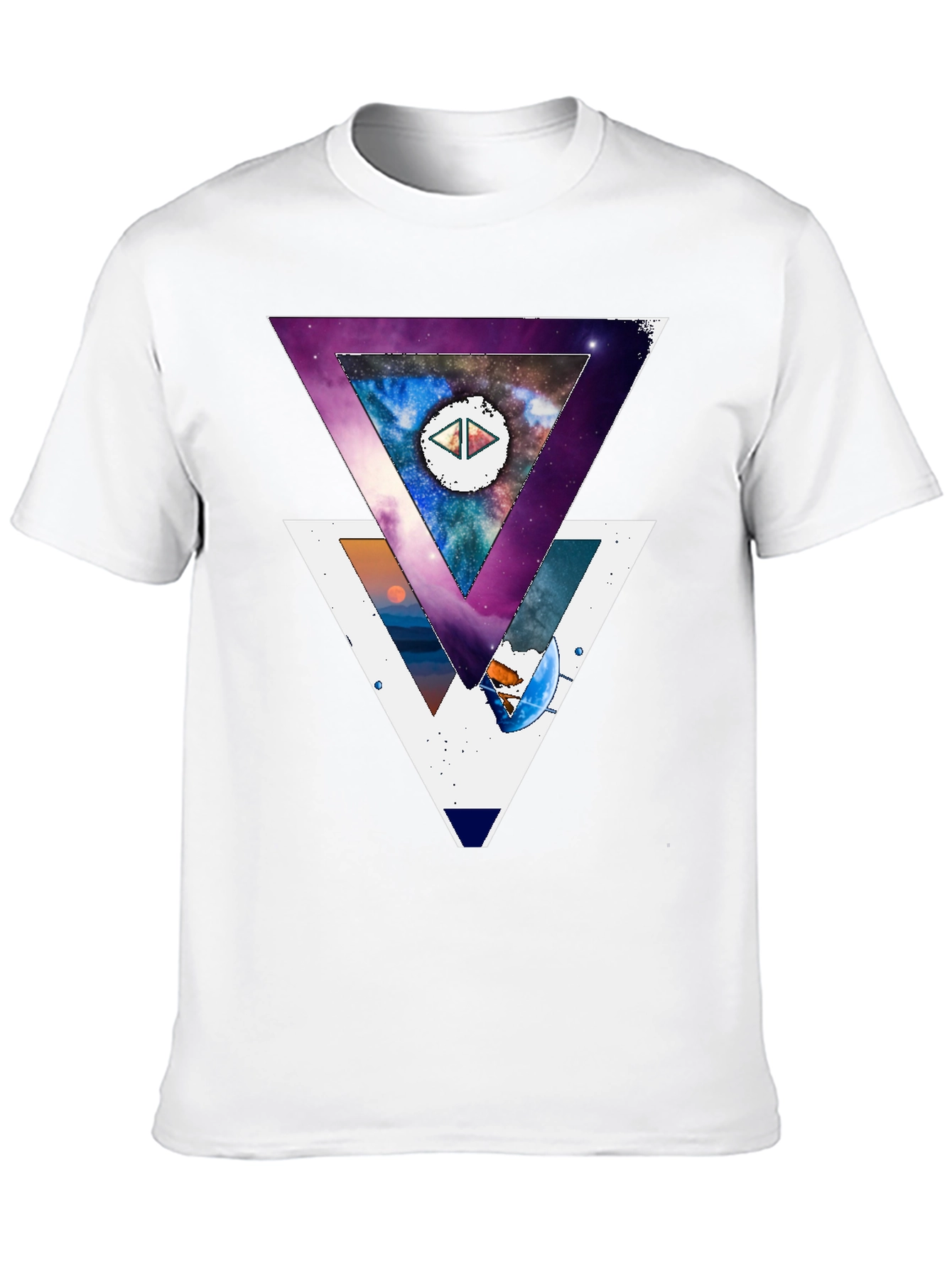 Geometric Galaxy T-Shirt - Modern Abstract Design
