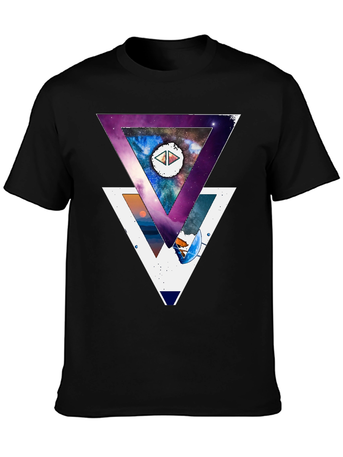 Geometric Galaxy T-Shirt - Modern Abstract Design