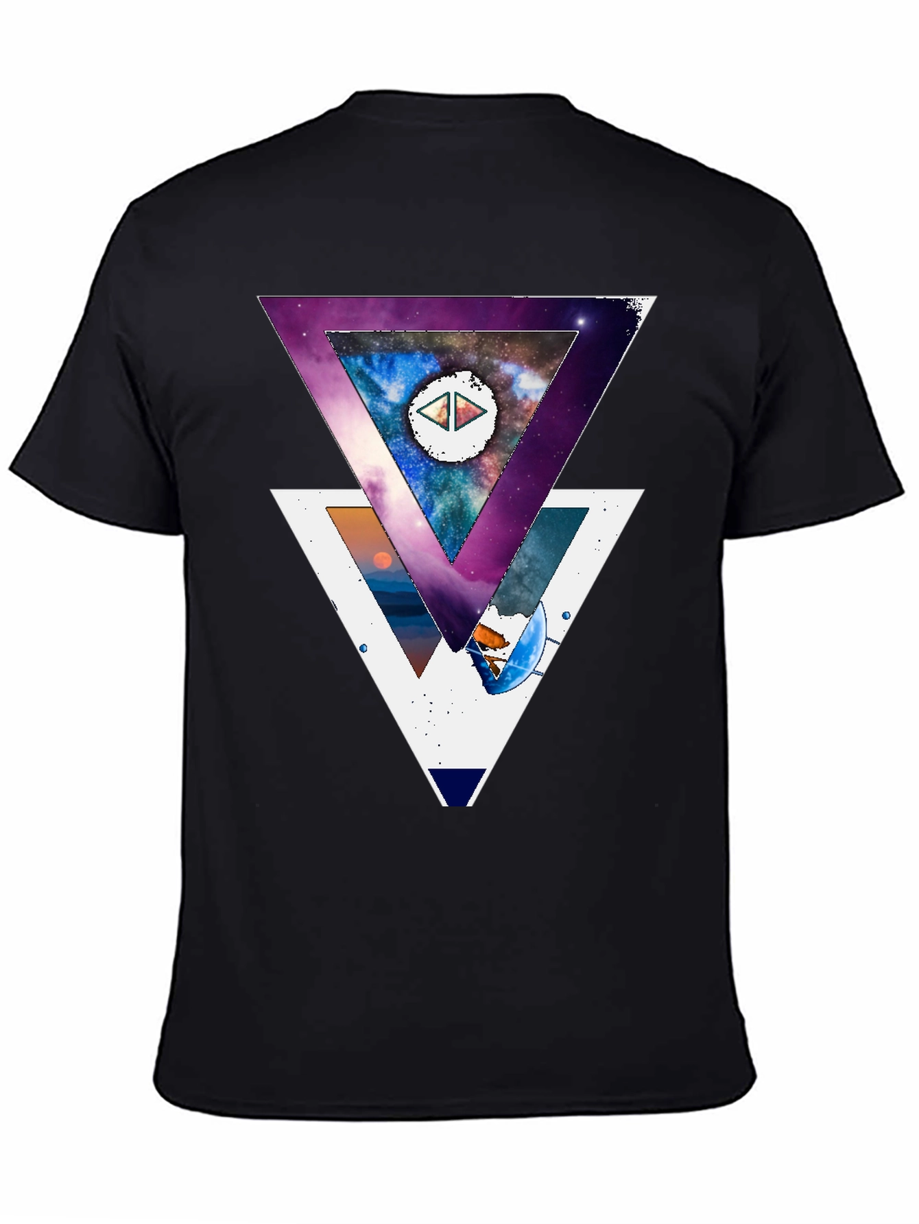 Geometric Galaxy T-Shirt - Modern Abstract Design