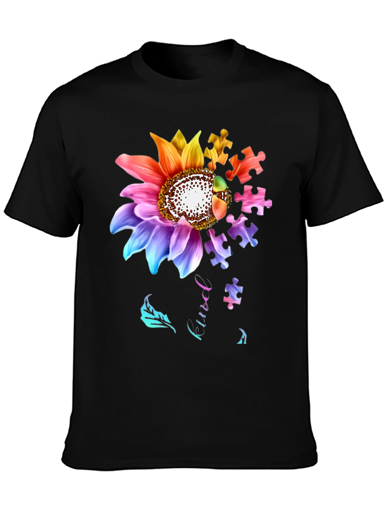 Autism Awareness Sunflower Puzzle Piece T-Shirt