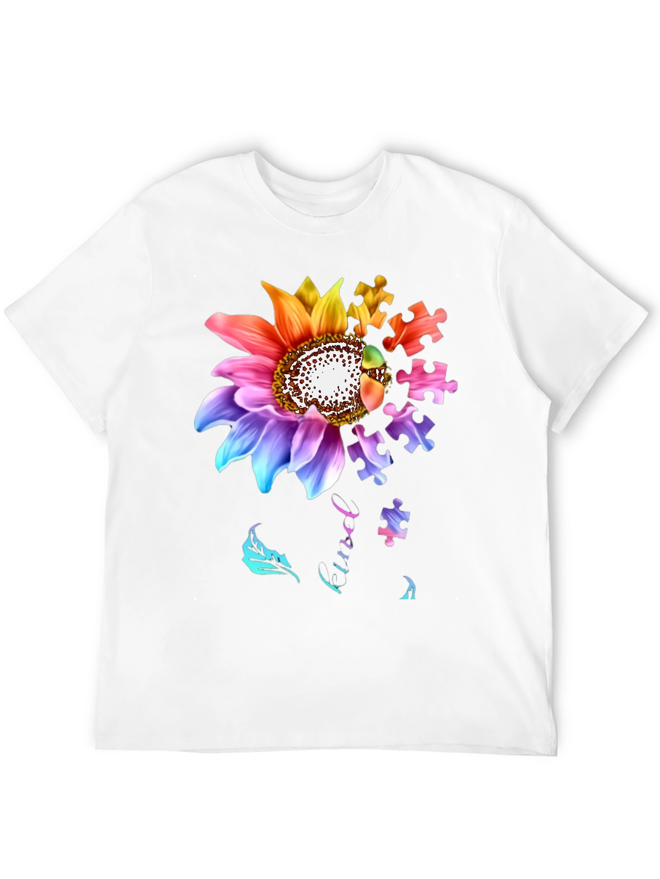 Autism Awareness Sunflower Puzzle Piece T-Shirt