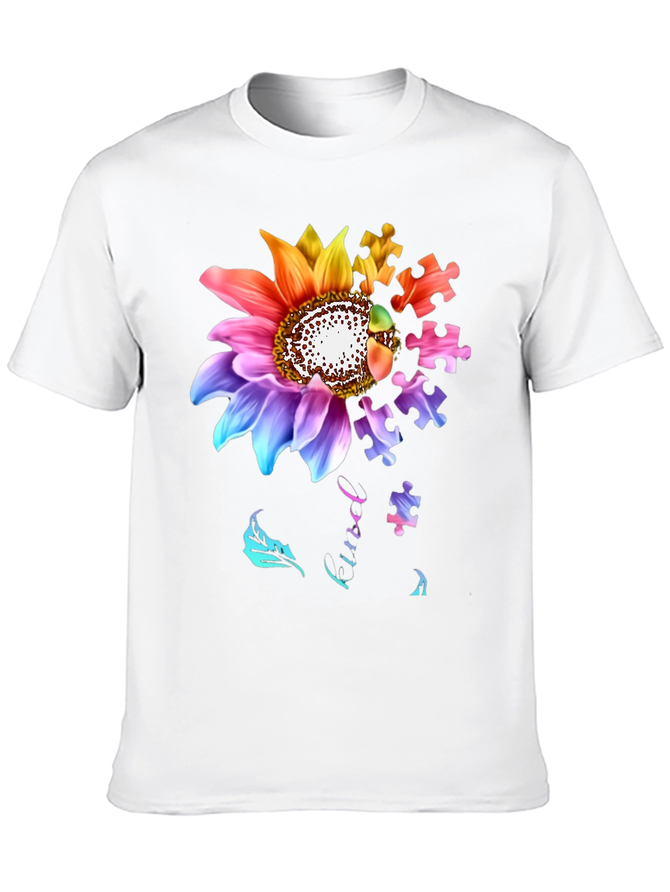 Autism Awareness Sunflower Puzzle Piece T-Shirt