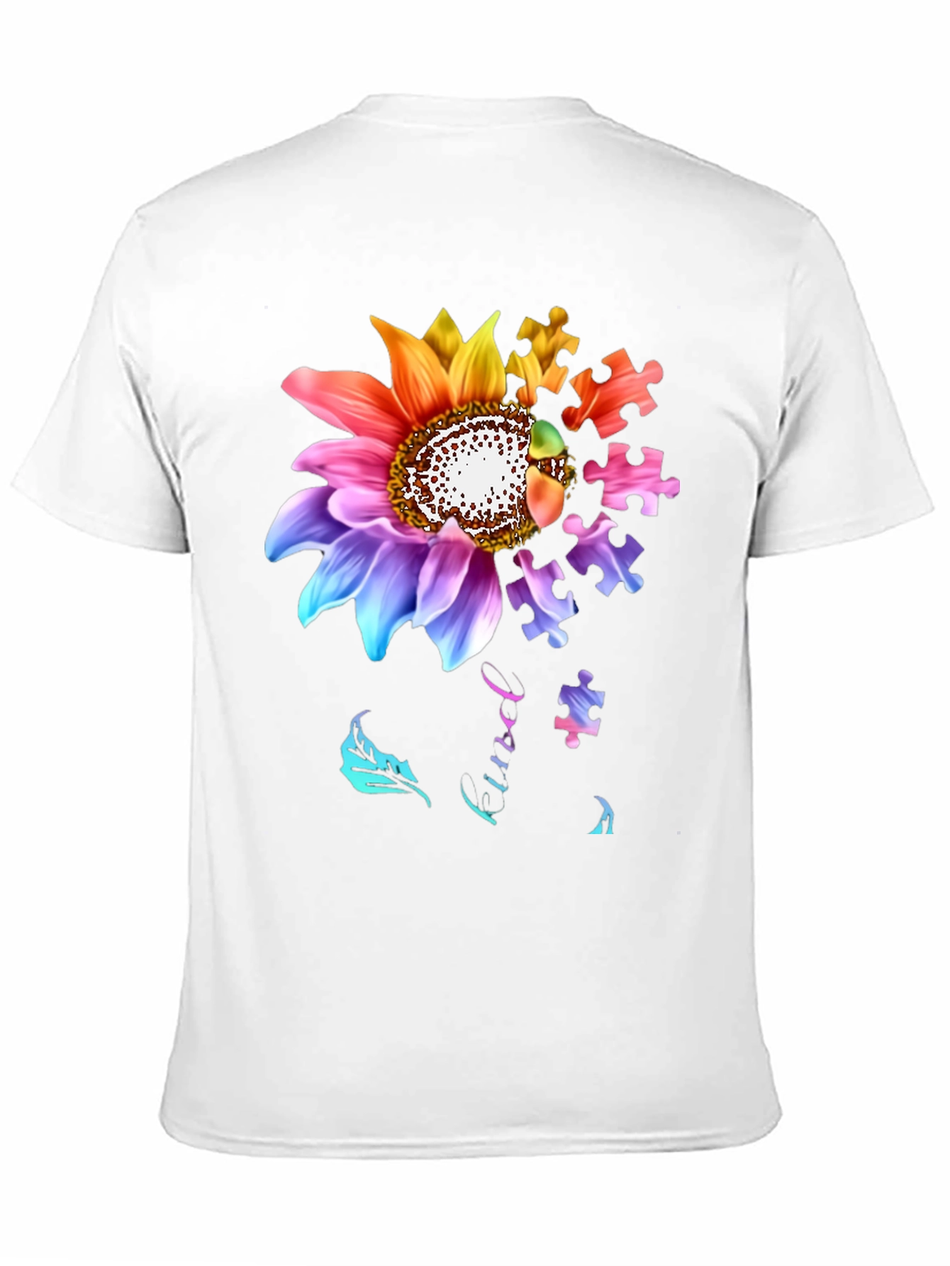 Autism Awareness Sunflower Puzzle Piece T-Shirt