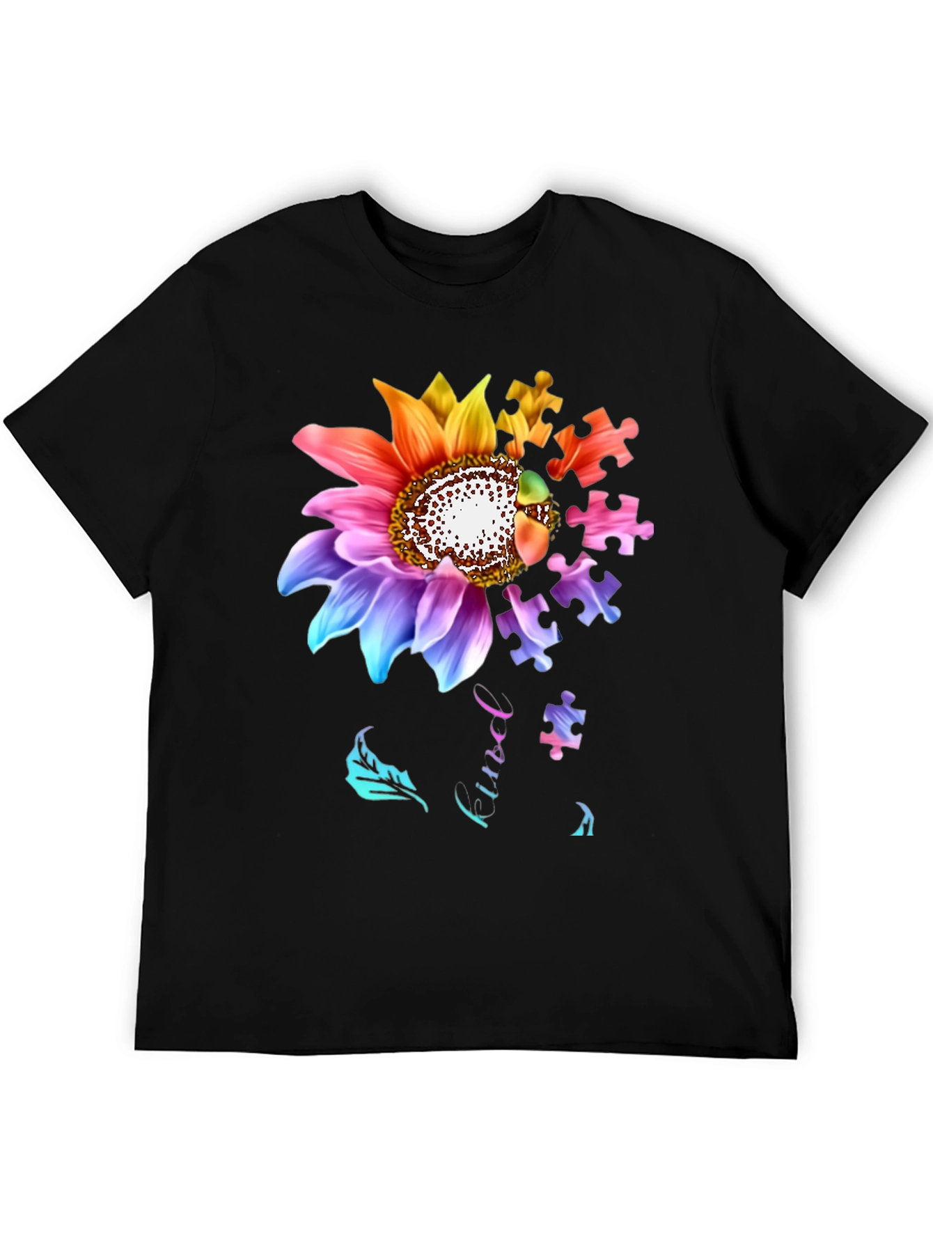 Autism Awareness Sunflower Puzzle Piece T-Shirt