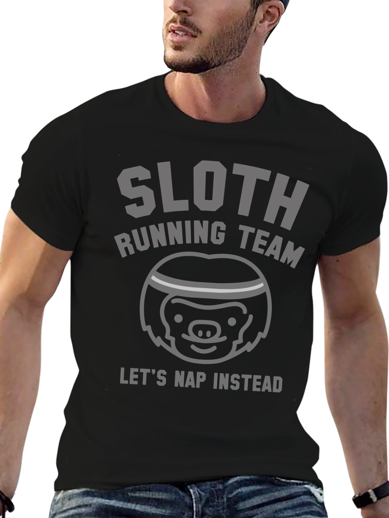 Sloth Running Team T-Shirt - Lets Nap Instead
