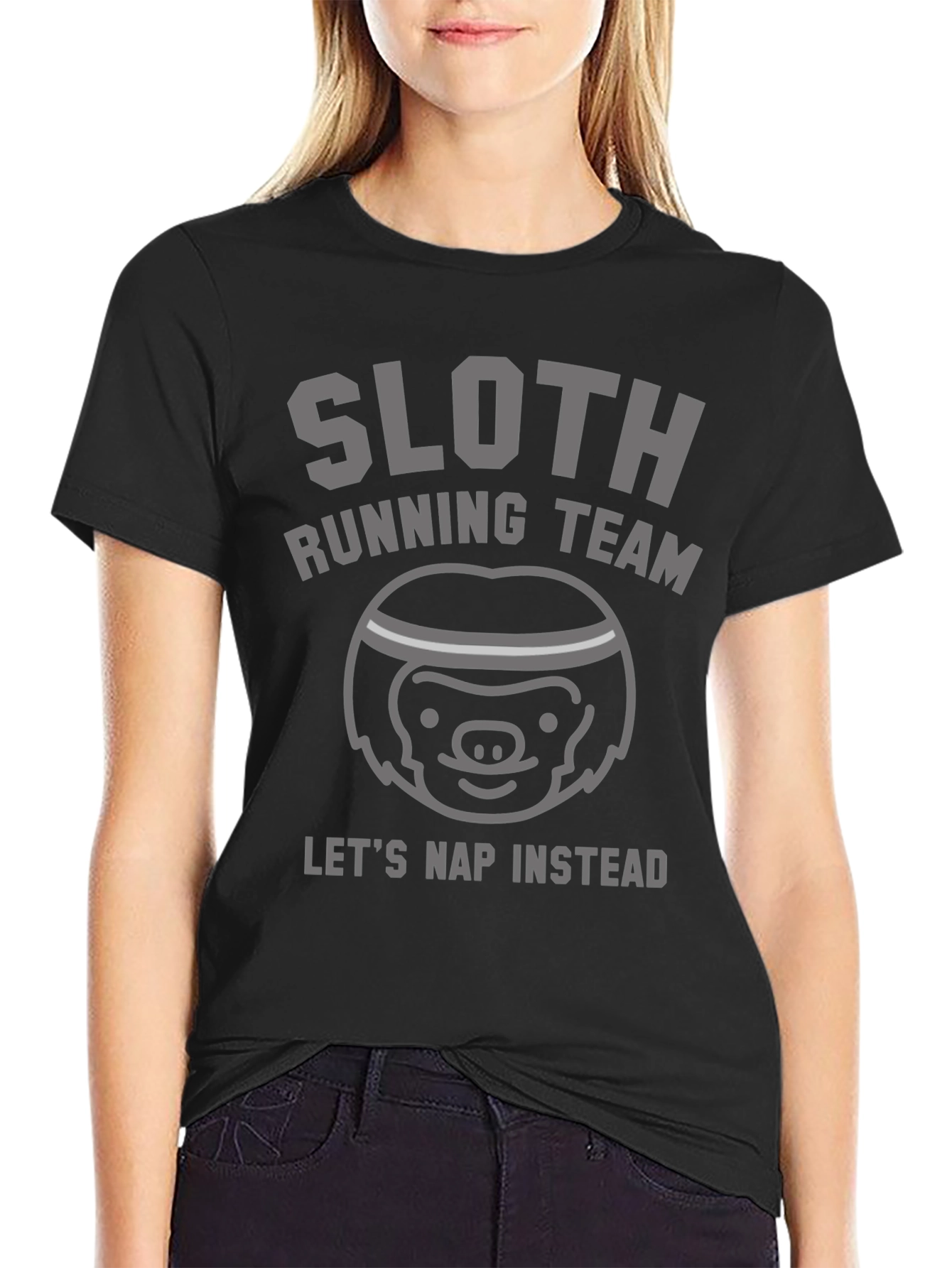 Sloth Running Team T-Shirt - Lets Nap Instead