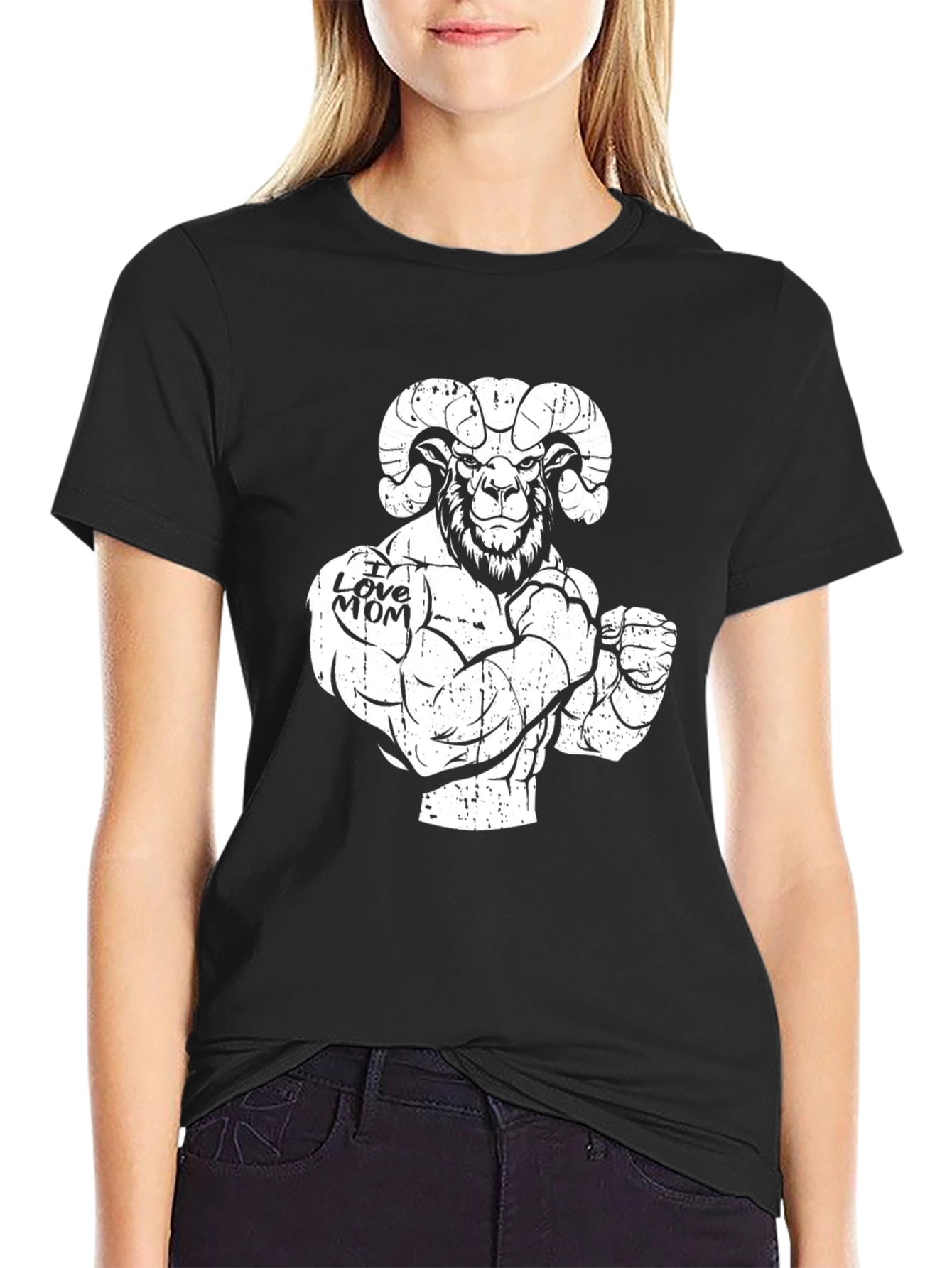 I Love Mom Ram Graphic T-Shirt