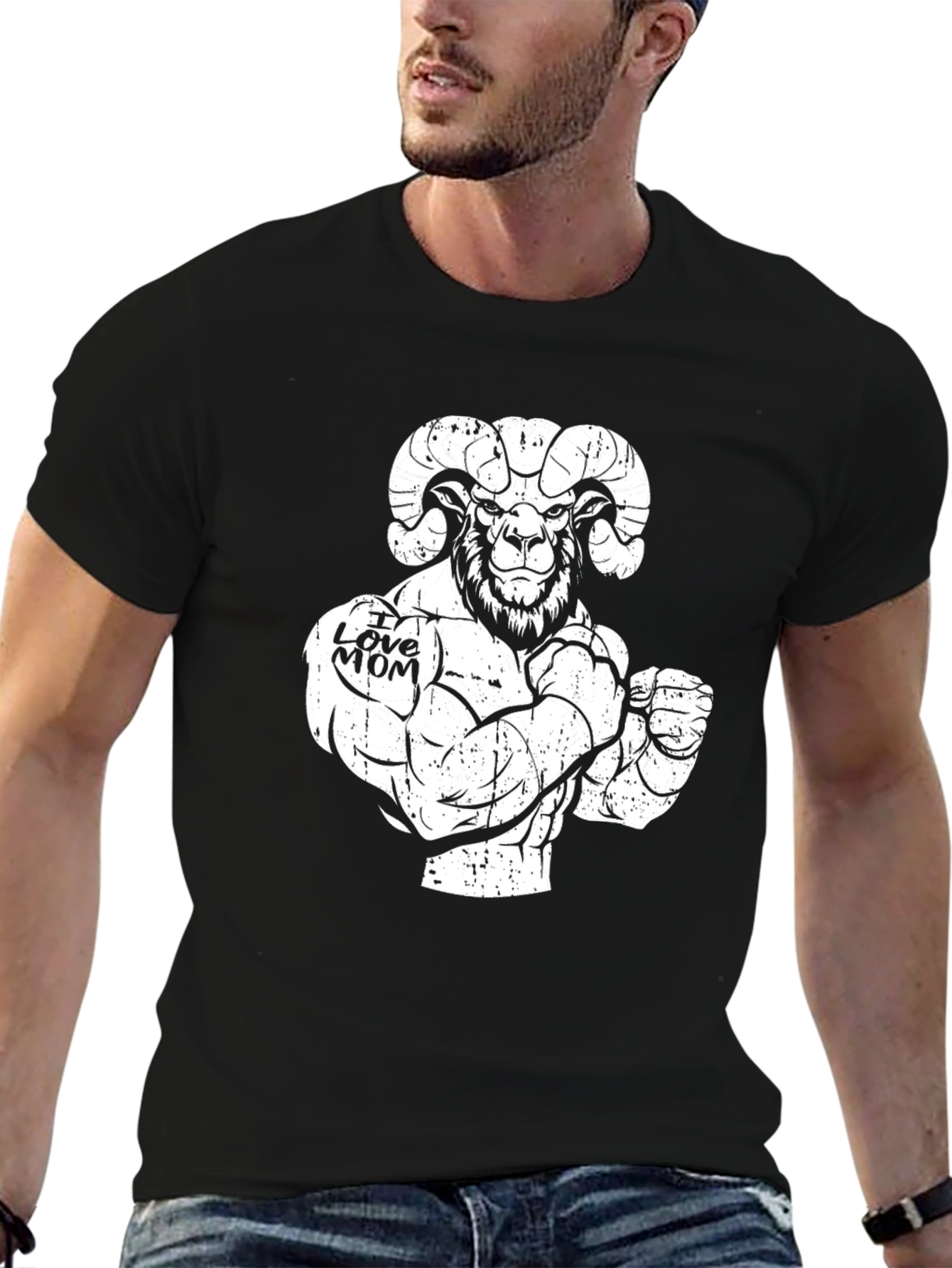 I Love Mom Ram Graphic T-Shirt