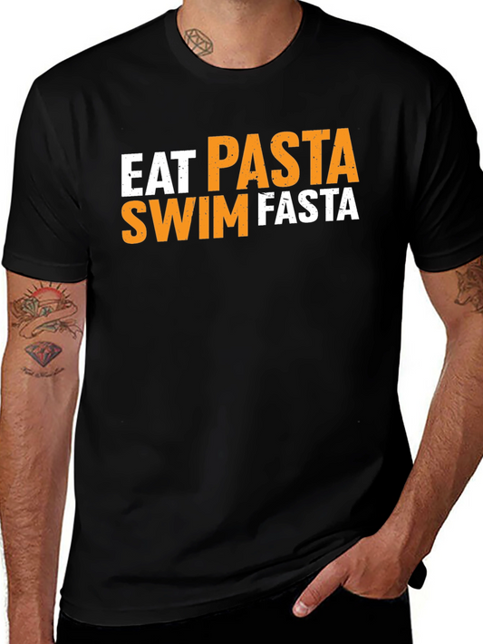 Eat Pasta Swim Fasta Black T-Shirt