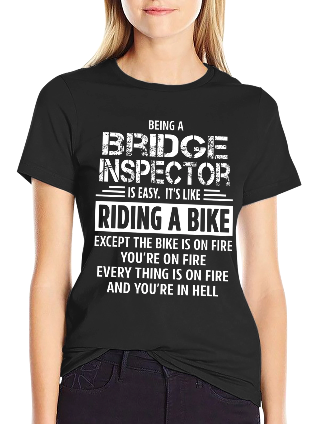 Bridge Inspector On Fire T-Shirt