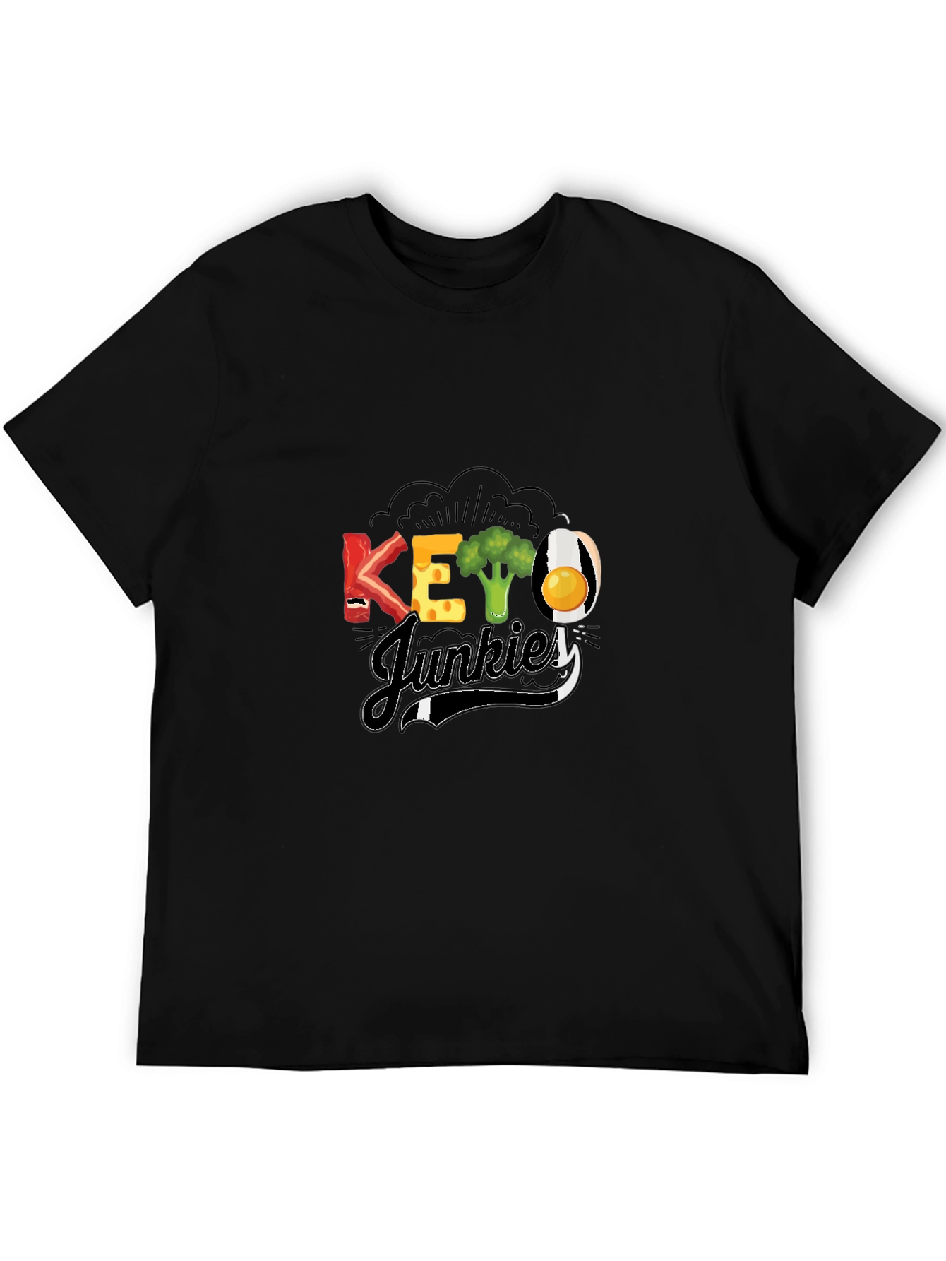 Keto Junkies Graphic Tee - Black Casual T-Shirt