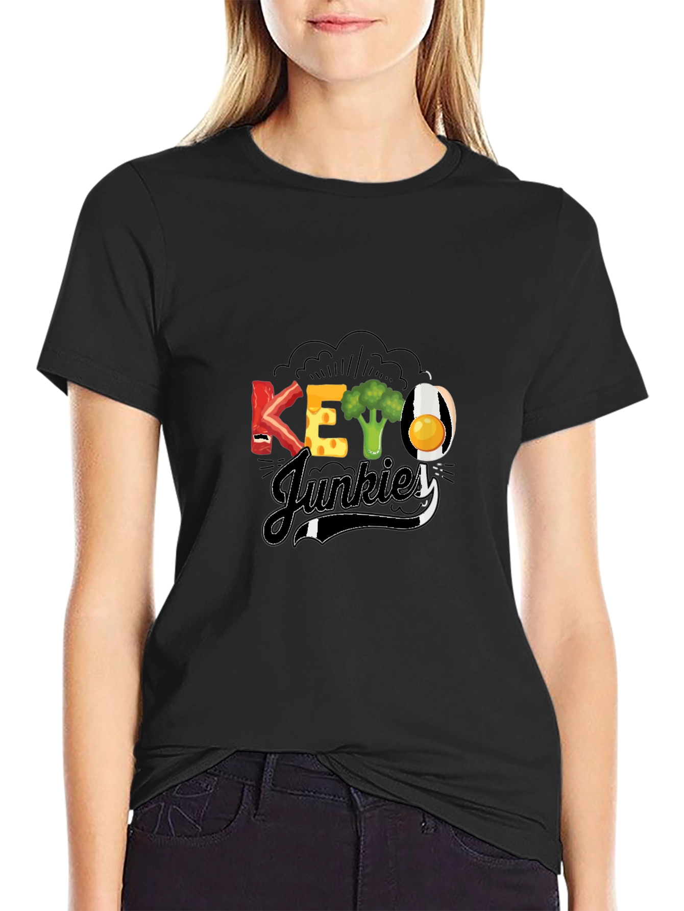 Keto Junkies Graphic Tee - Black Casual T-Shirt