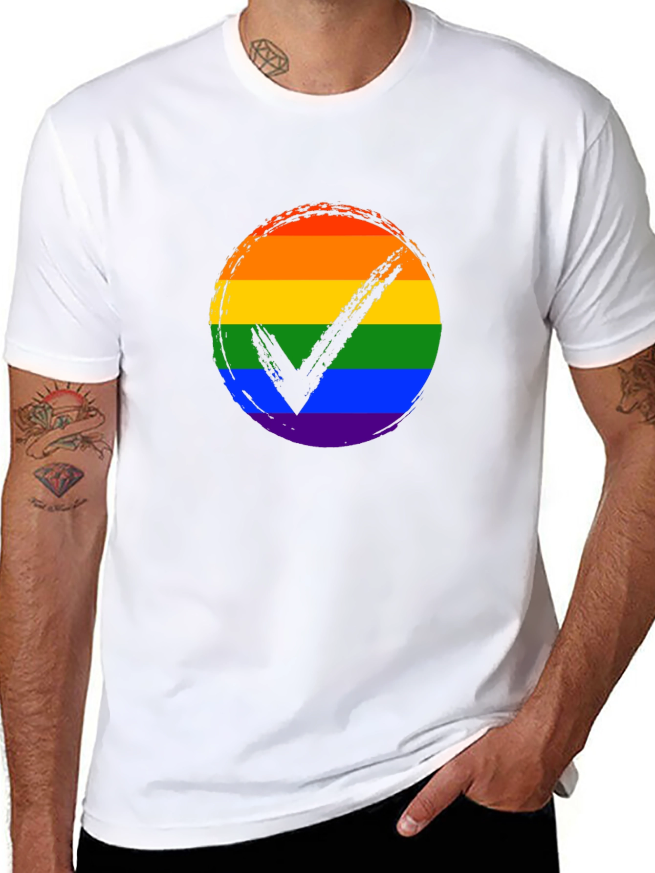 LGBTQ+ Pride Rainbow Checkmark T-Shirt
