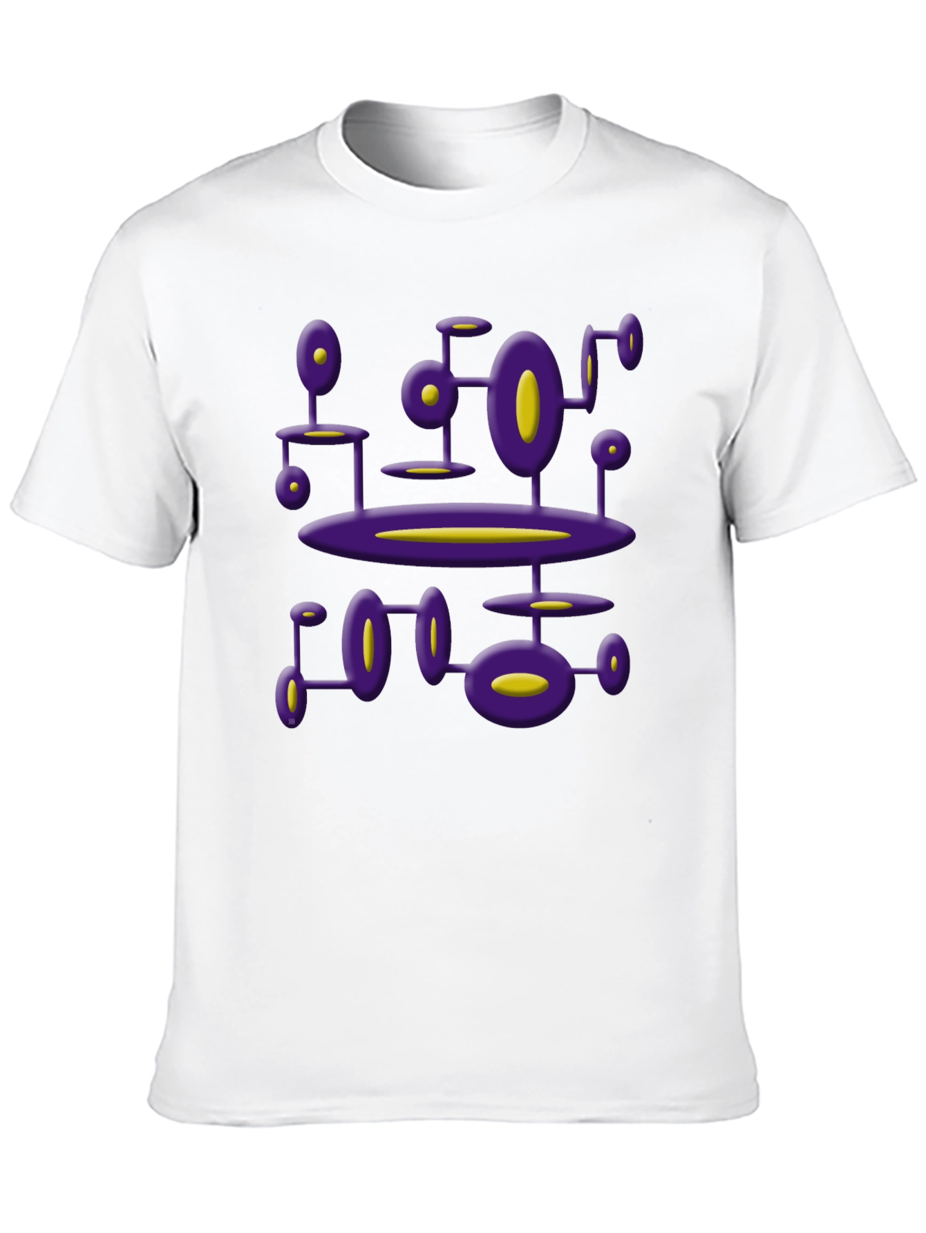 Abstract Purple Alien Structure Black T-Shirt