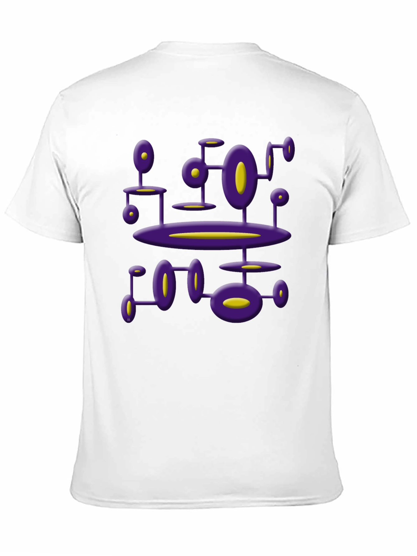 Abstract Purple Alien Structure Black T-Shirt