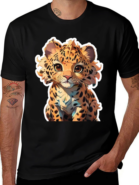 Cute Cartoon Leopard Graphic Tee