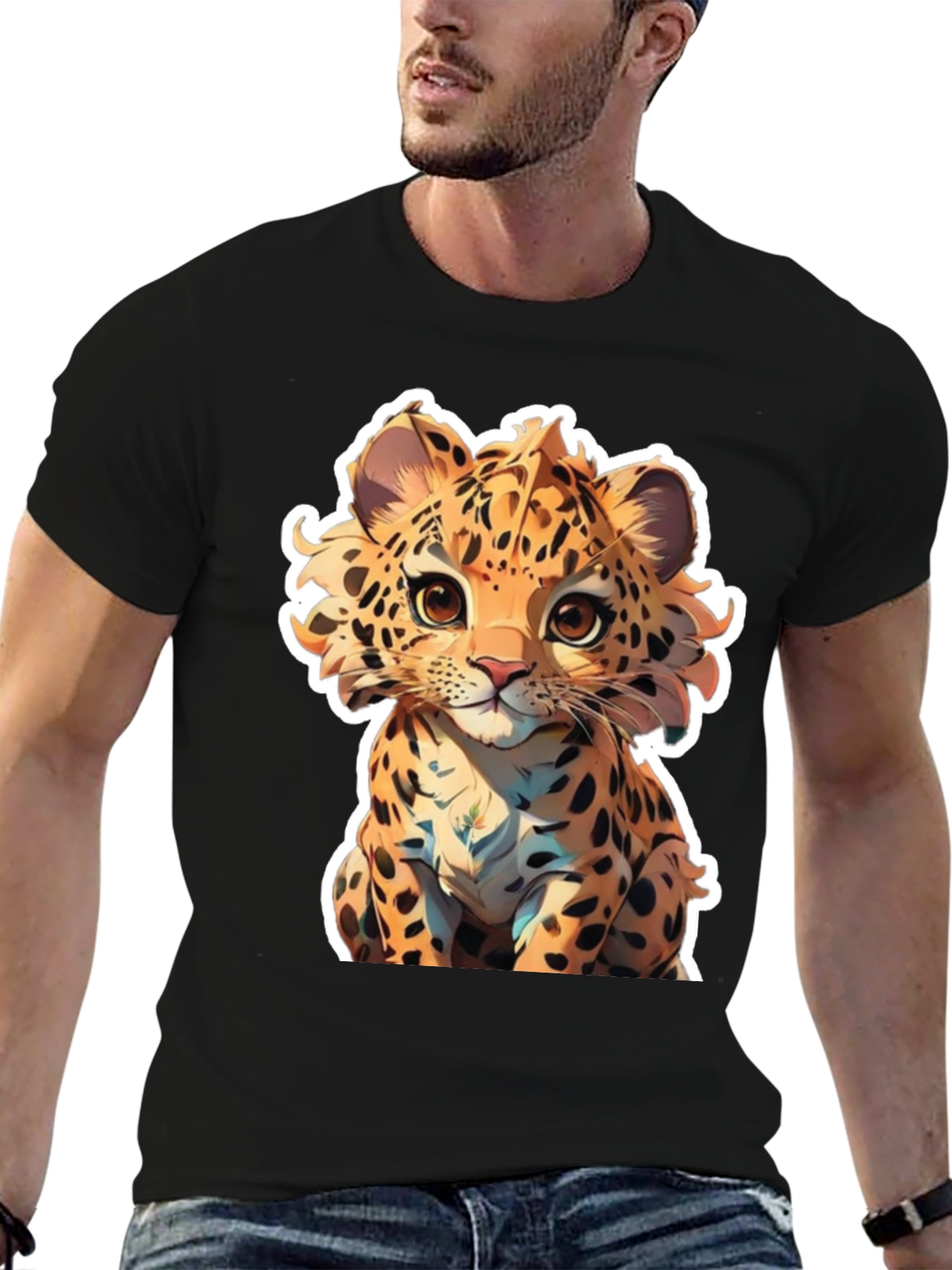 Cute Cartoon Leopard Graphic Tee