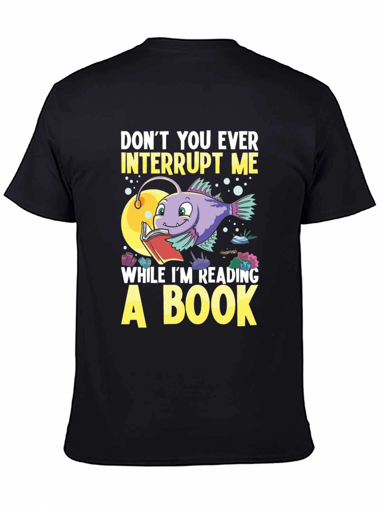 Dont Interrupt Me Anglerfish Reading Book T-Shirt