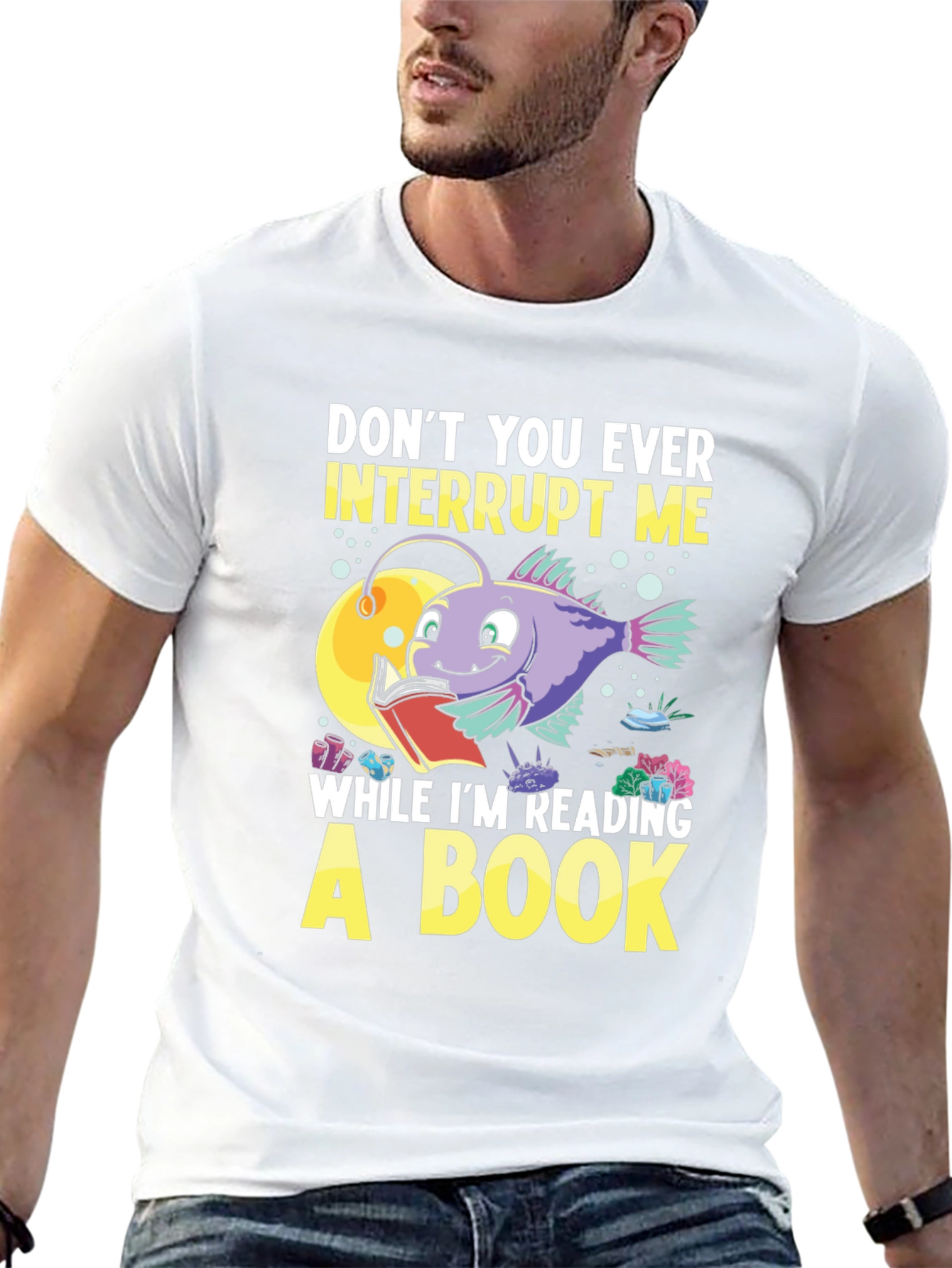 Dont Interrupt Me Anglerfish Reading Book T-Shirt