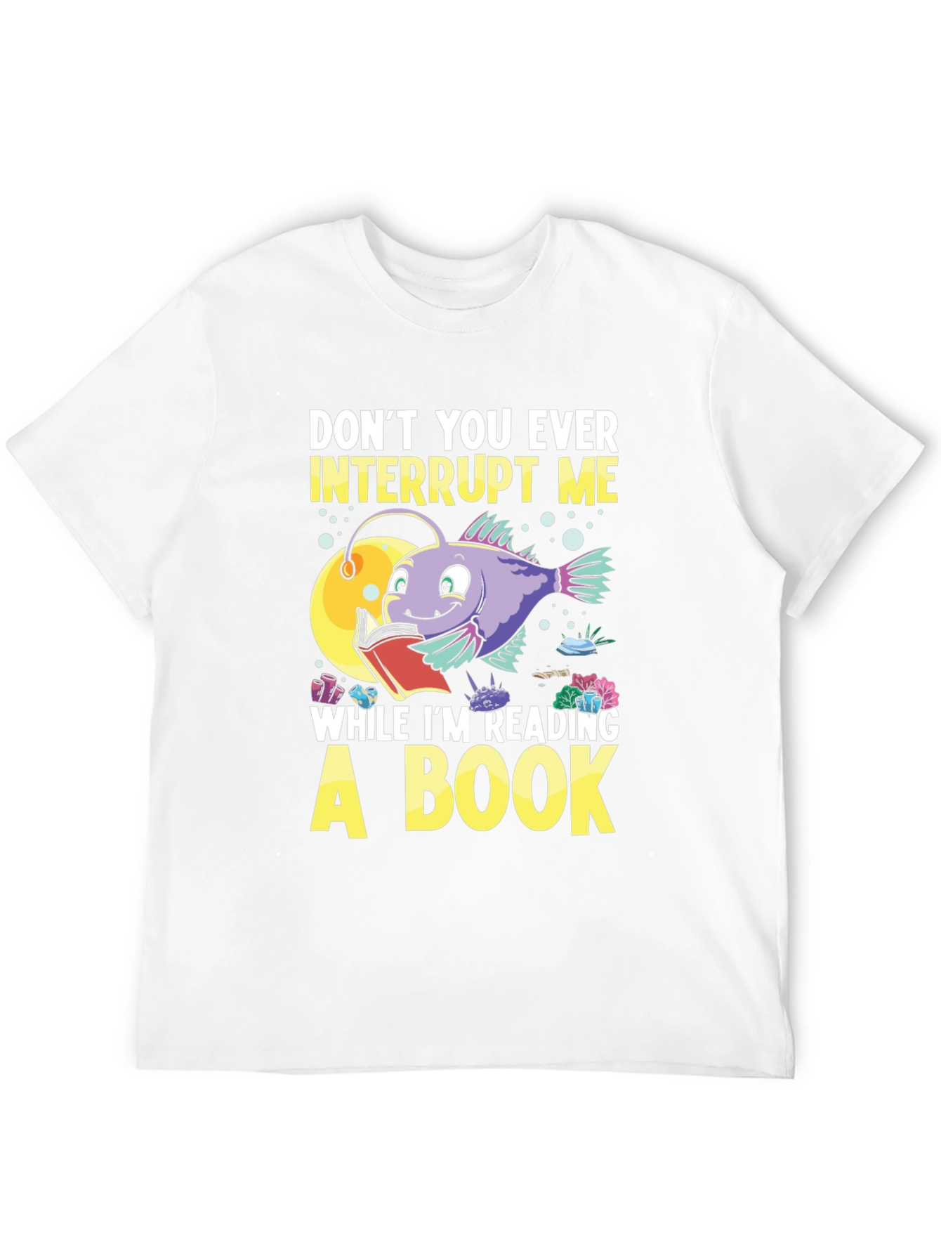 Dont Interrupt Me Anglerfish Reading Book T-Shirt