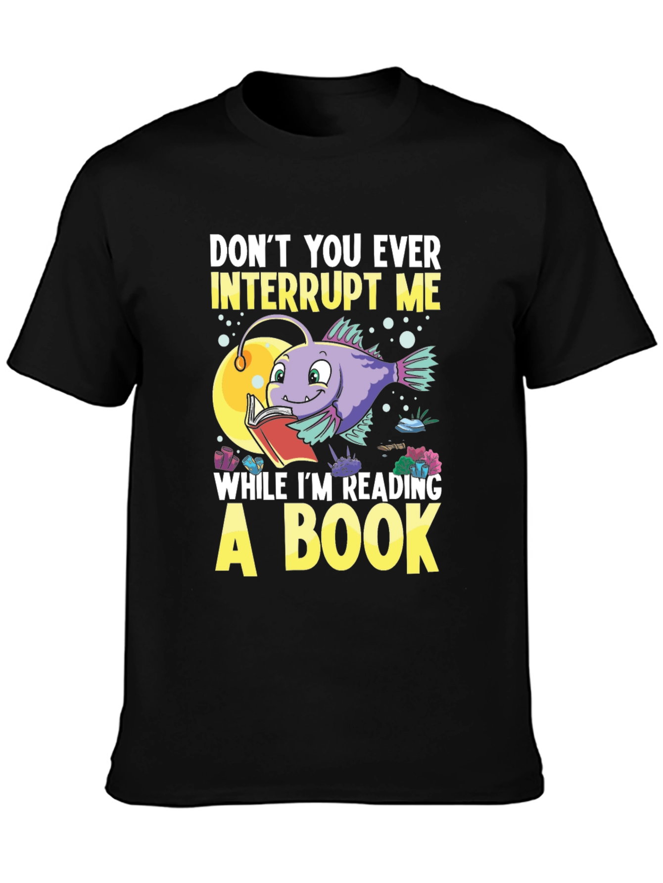 Dont Interrupt Me Anglerfish Reading Book T-Shirt
