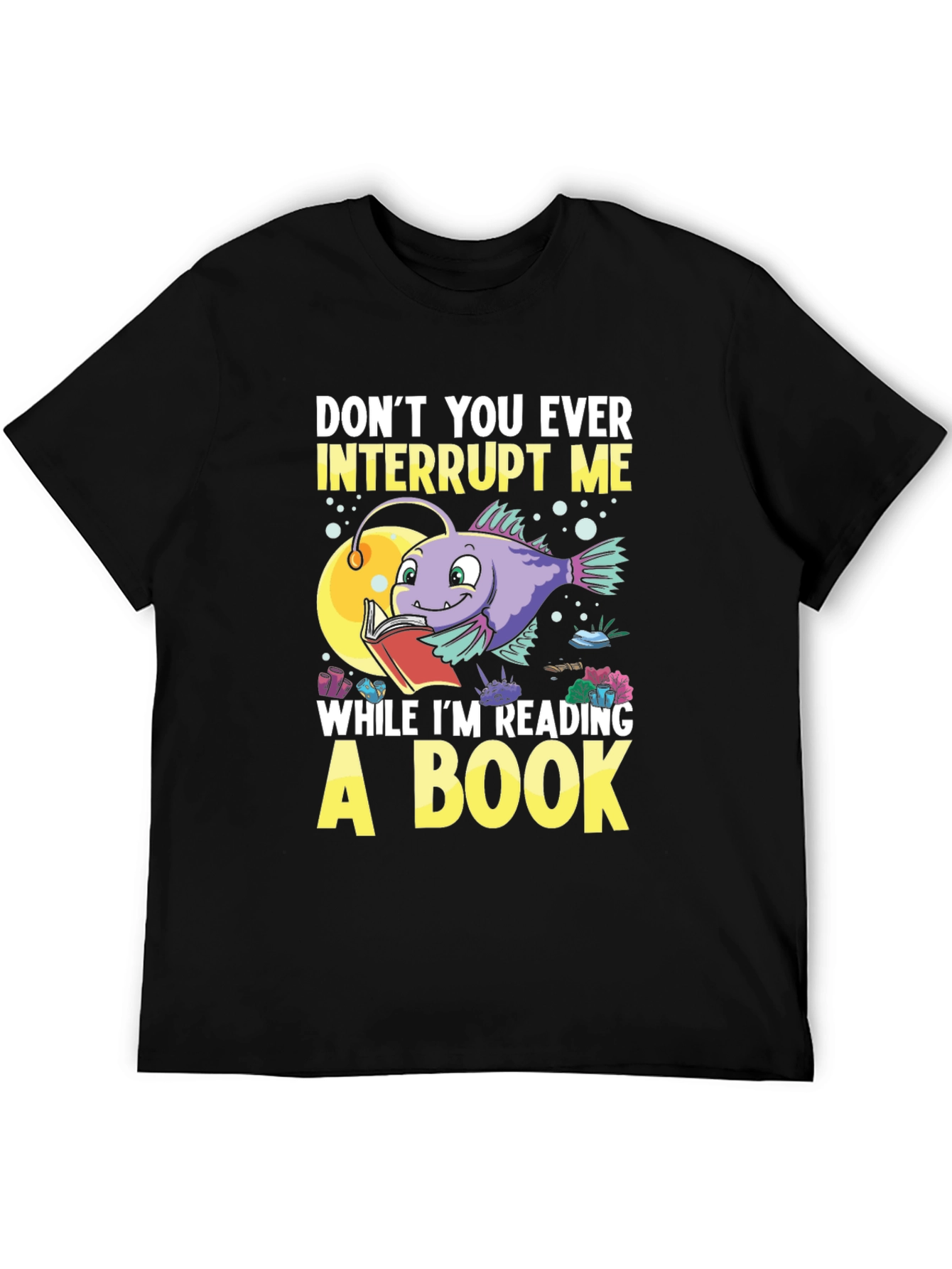 Dont Interrupt Me Anglerfish Reading Book T-Shirt