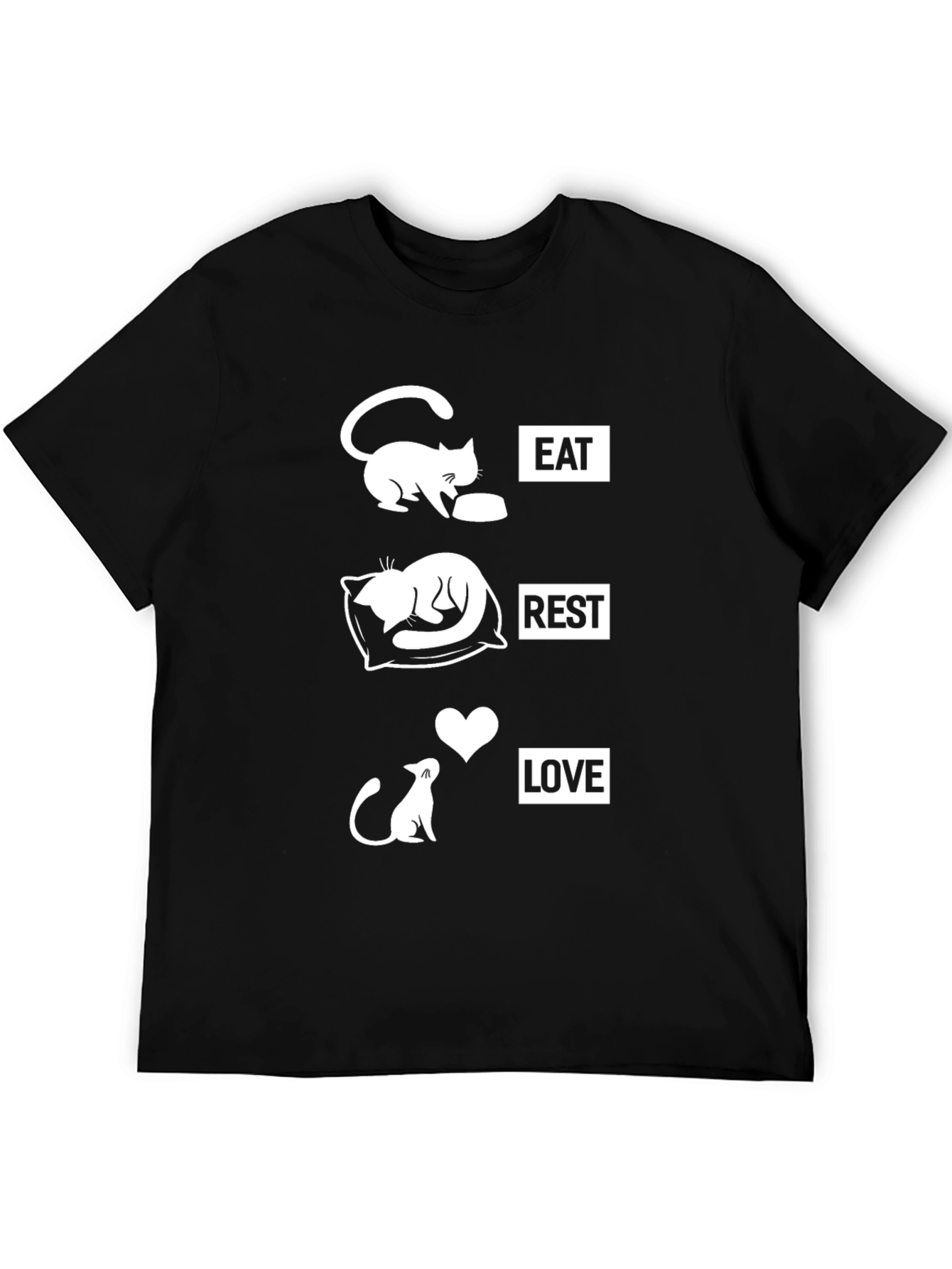 Eat Rest Love Cat Graphic Tee