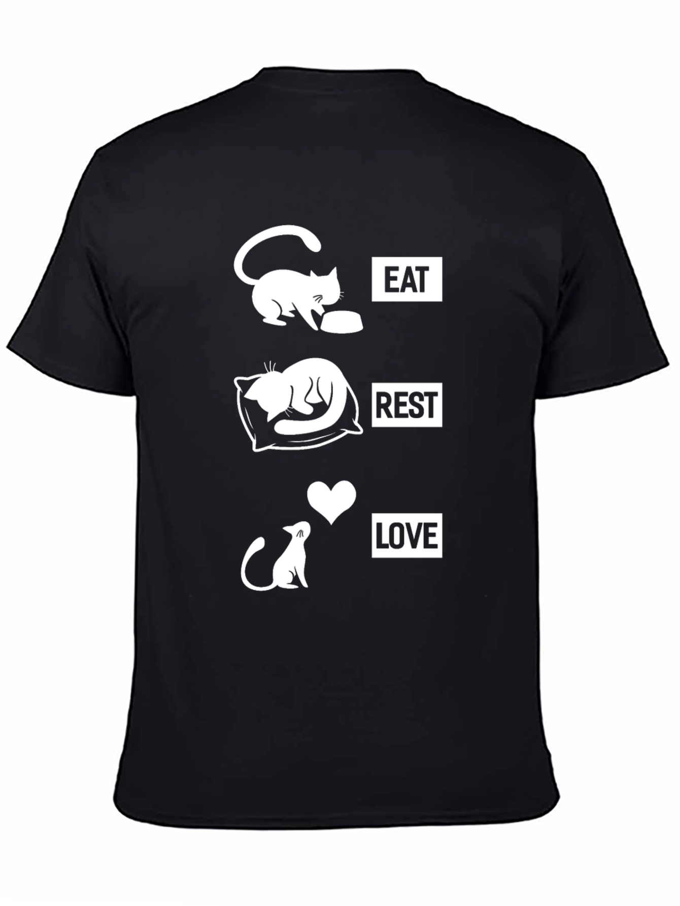 Eat Rest Love Cat Graphic Tee