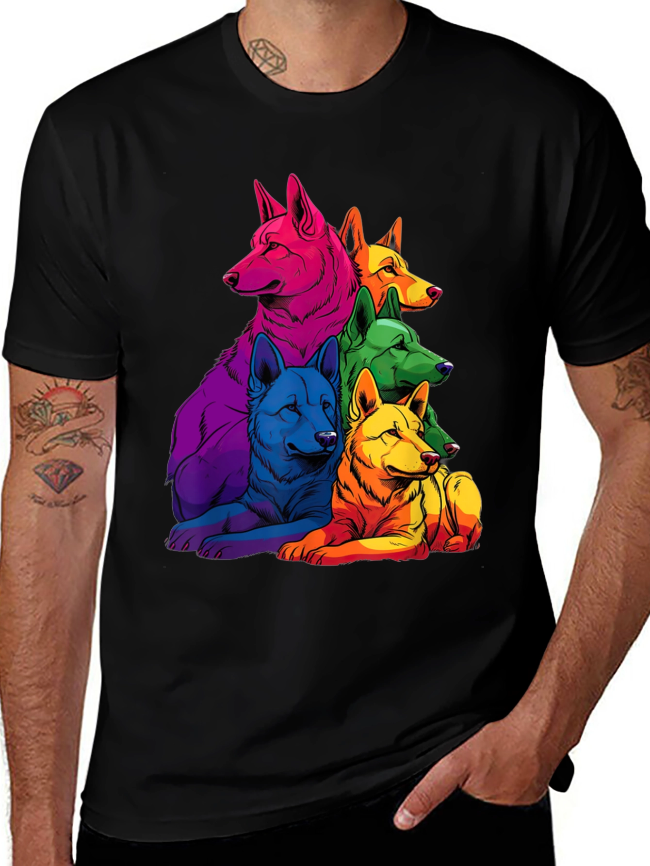 Rainbow Wolf Pack T-Shirt